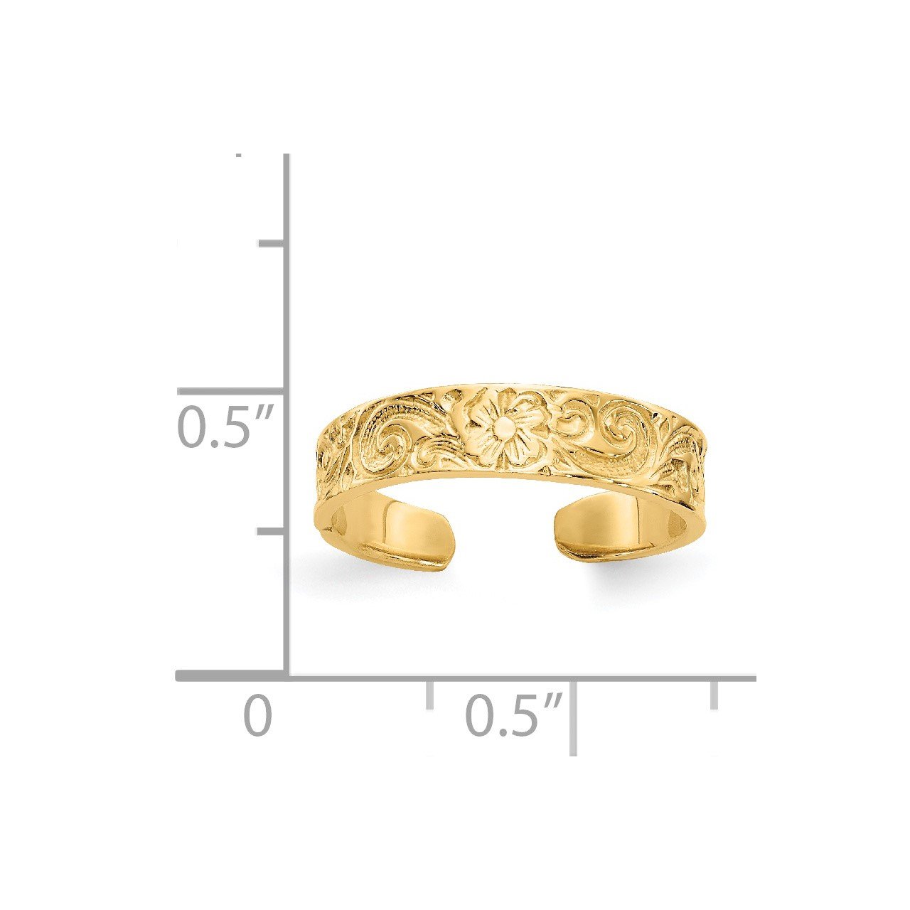 14k Flower/Scroll Toe Ring-4