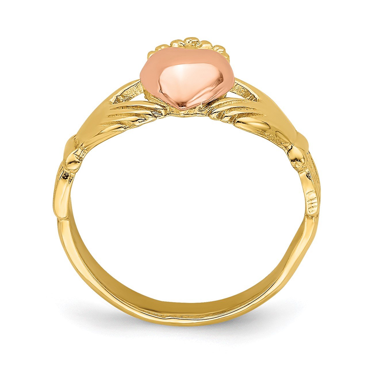 14k Two-tone Baby Claddagh Ring-1