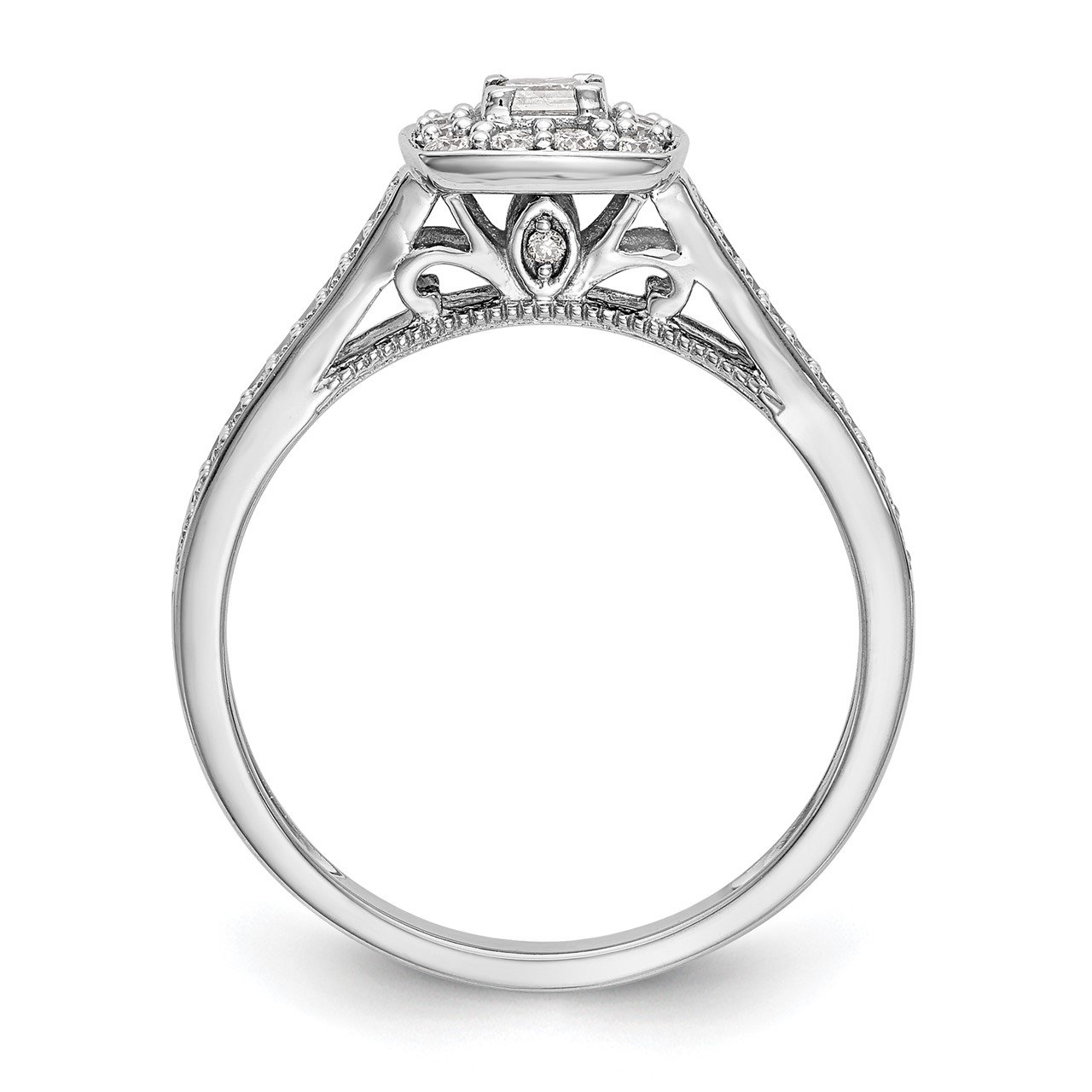 14K White Gold Complete Diamond Promise/Engagement Ring-1