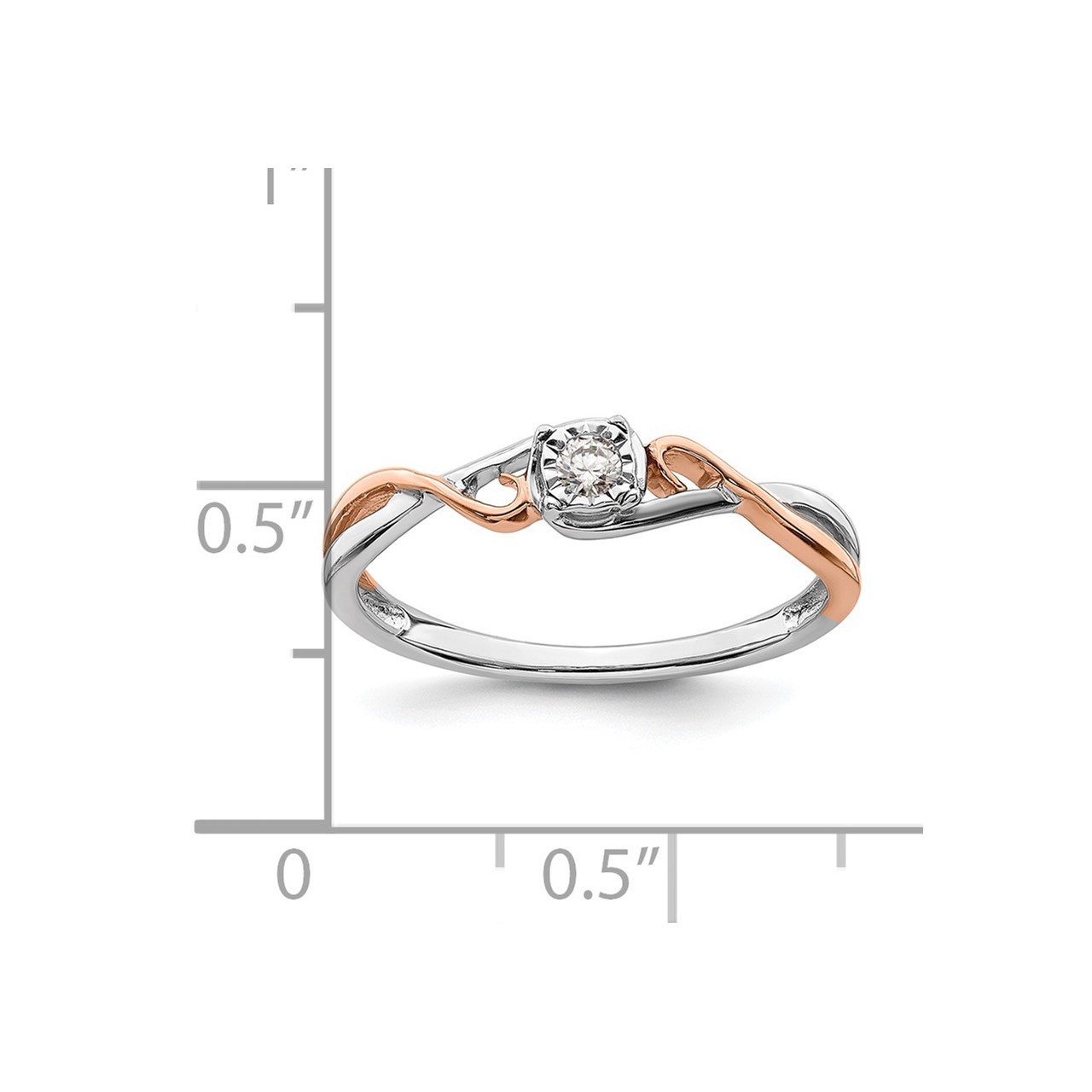 14k White and Rose Gold .05 ctw. Diamond Promise Ring-5