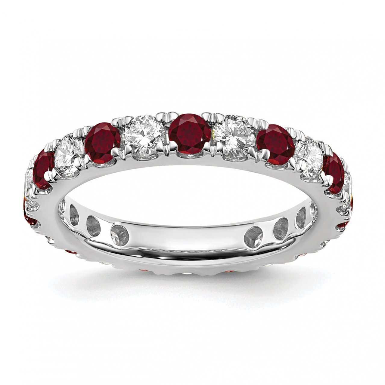 14kw Lab Grown Diamond SI1/SI2 G H I and Created Ruby Eternity Band