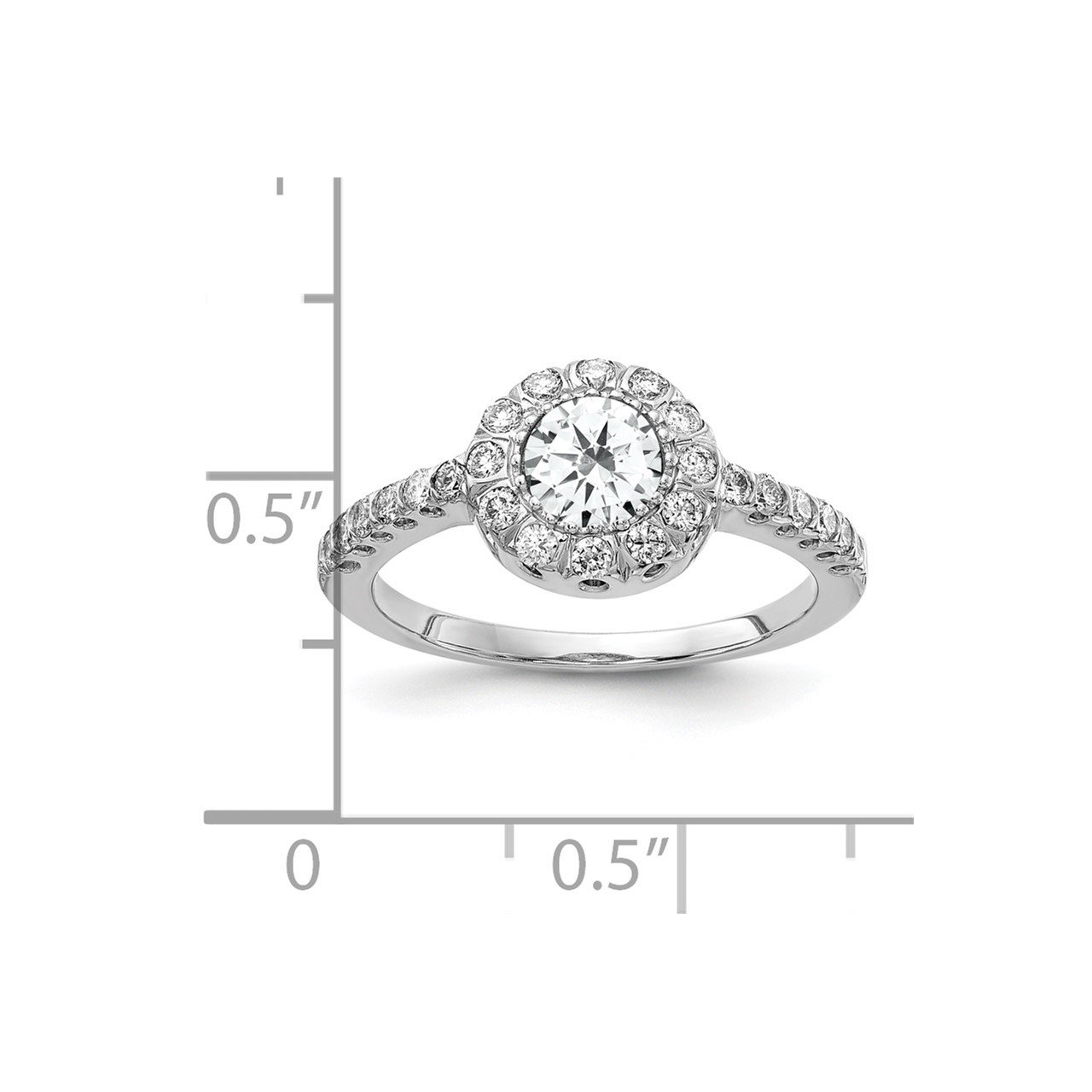 14k White Gold 5mm Cubic Zirconia VS Diamond ring-1
