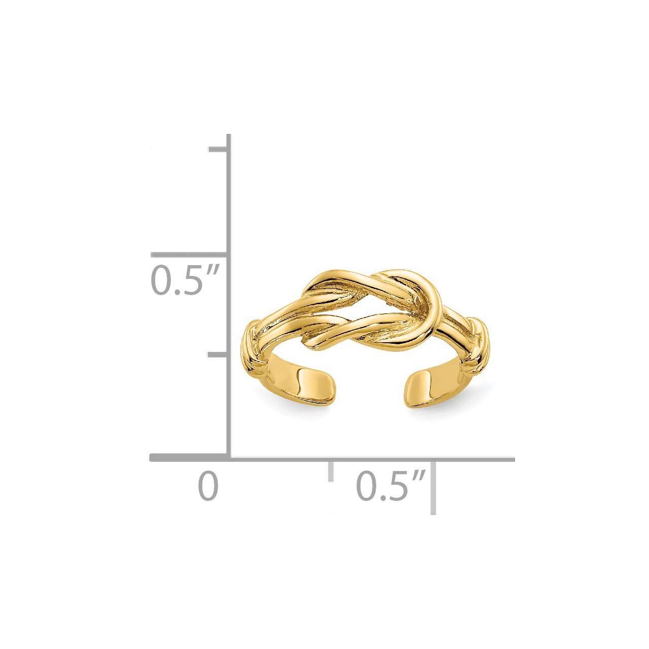 14k Love Knot Toe Ring-2