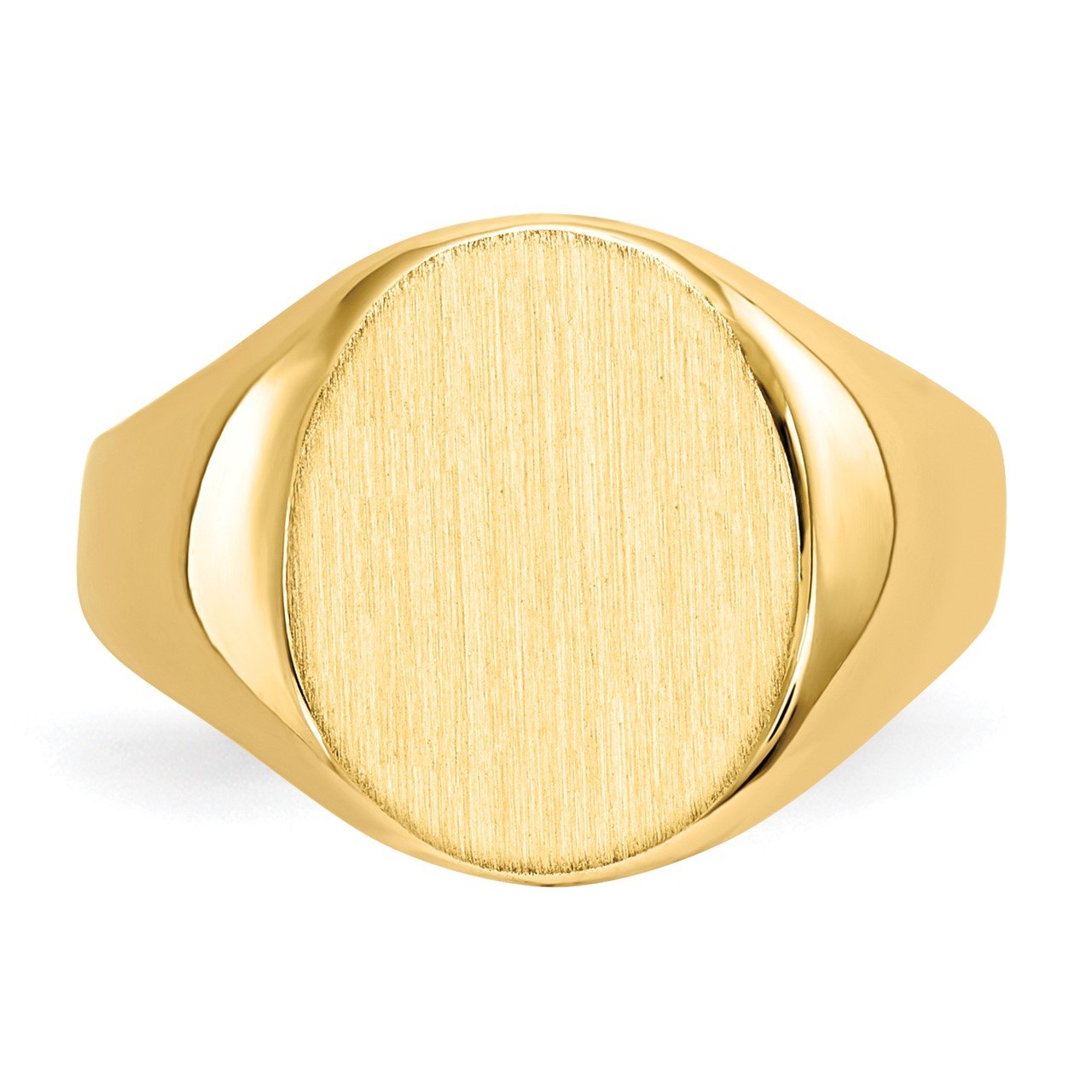 14k 10.5x12mm Closed Back Signet Ring-3