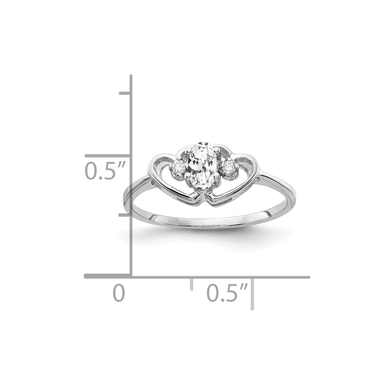14k White Gold 5x3mm Oval Cubic Zirconia VS Diamond ring-1