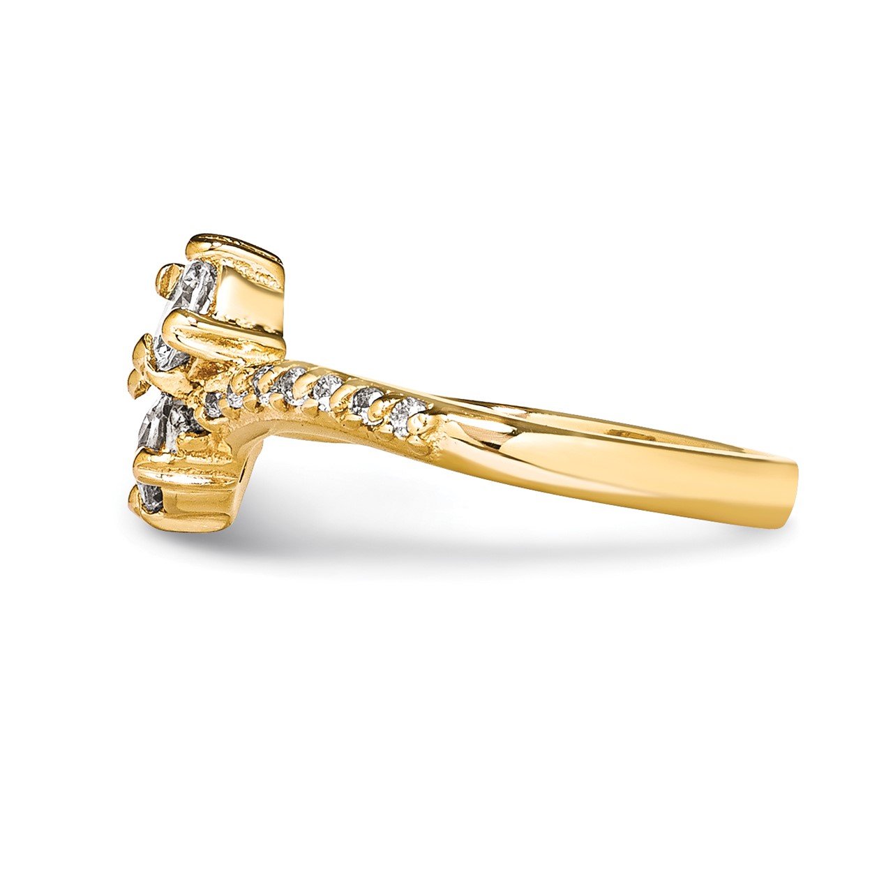 14KY AA Diamond 2-stone Ring Semi-Mount - 4.2 mm center stones-3