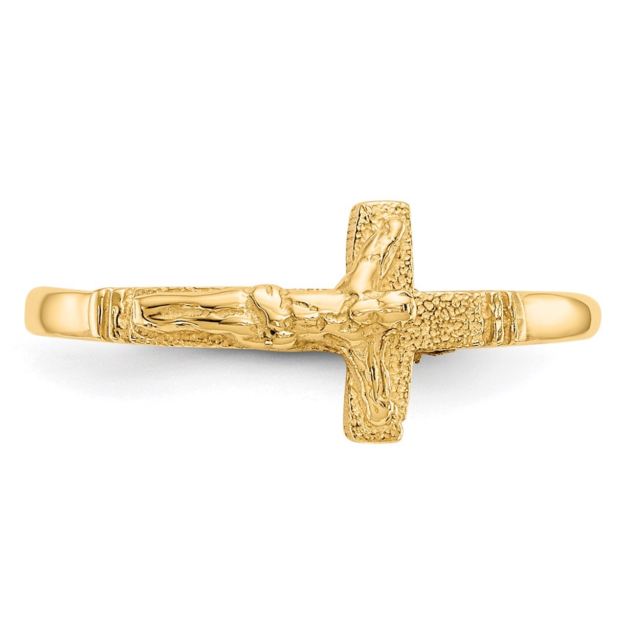 14K Satin Finish Childs Crucifix Ring-4