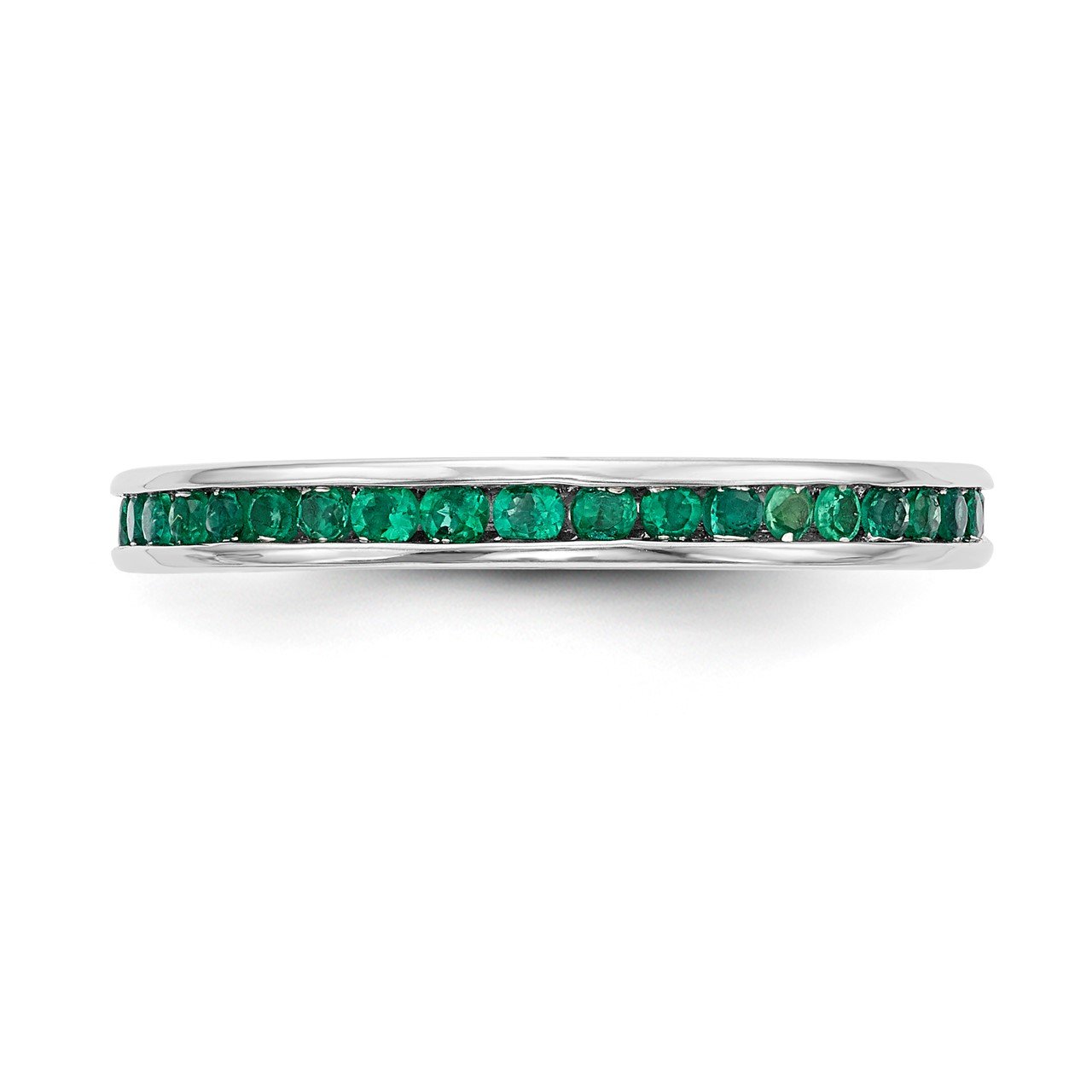 14k White Gold Emerald Band-3