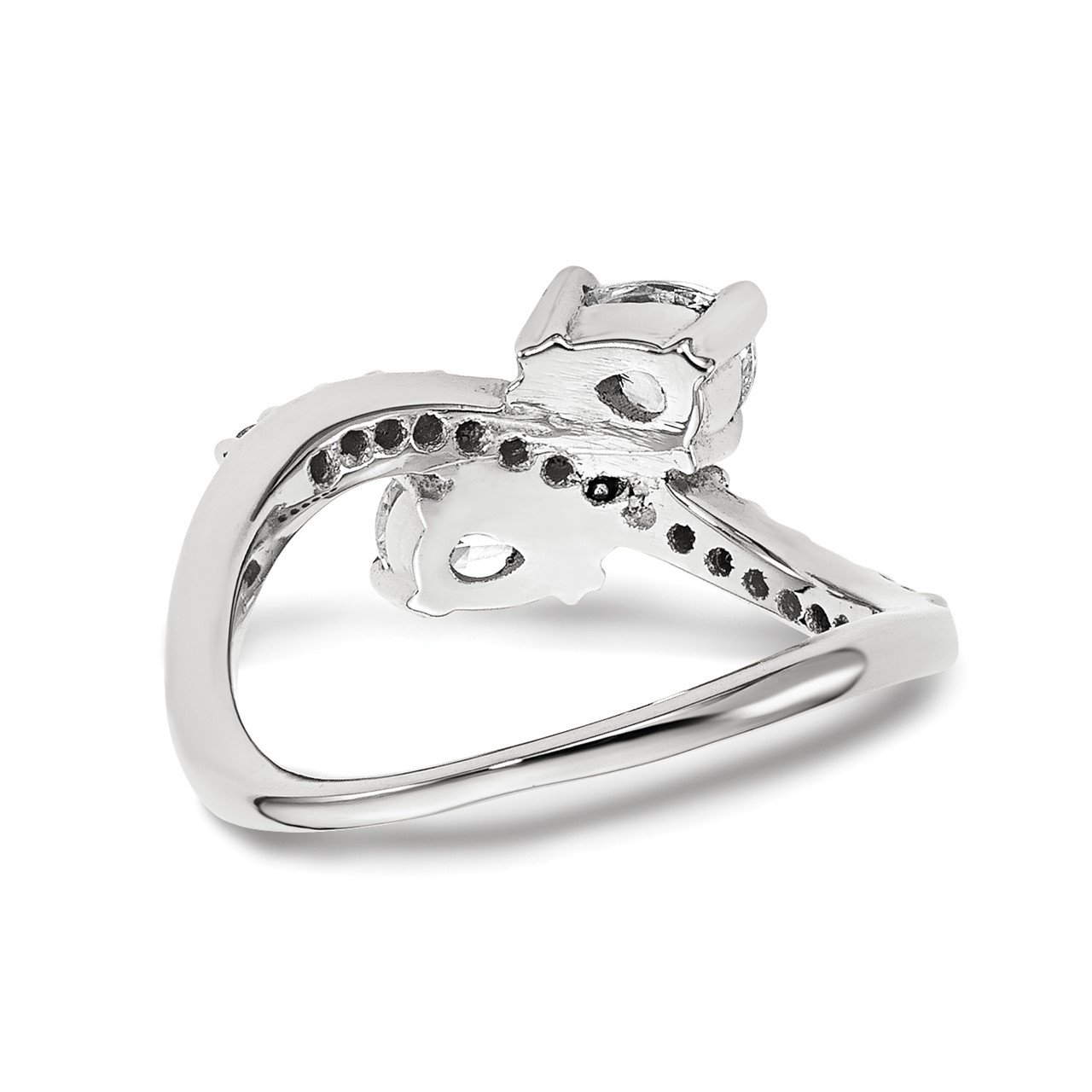 14KW AAA Diamond 2-stone Ring Semi-Mount - 5x3 mm center stones-3