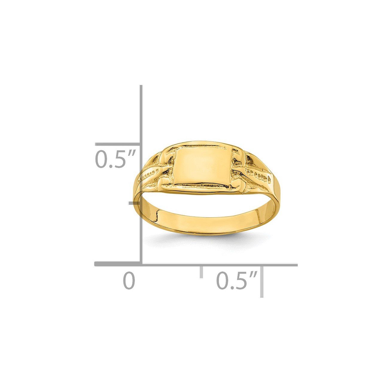 14k Rectangular Signet Baby Ring-3