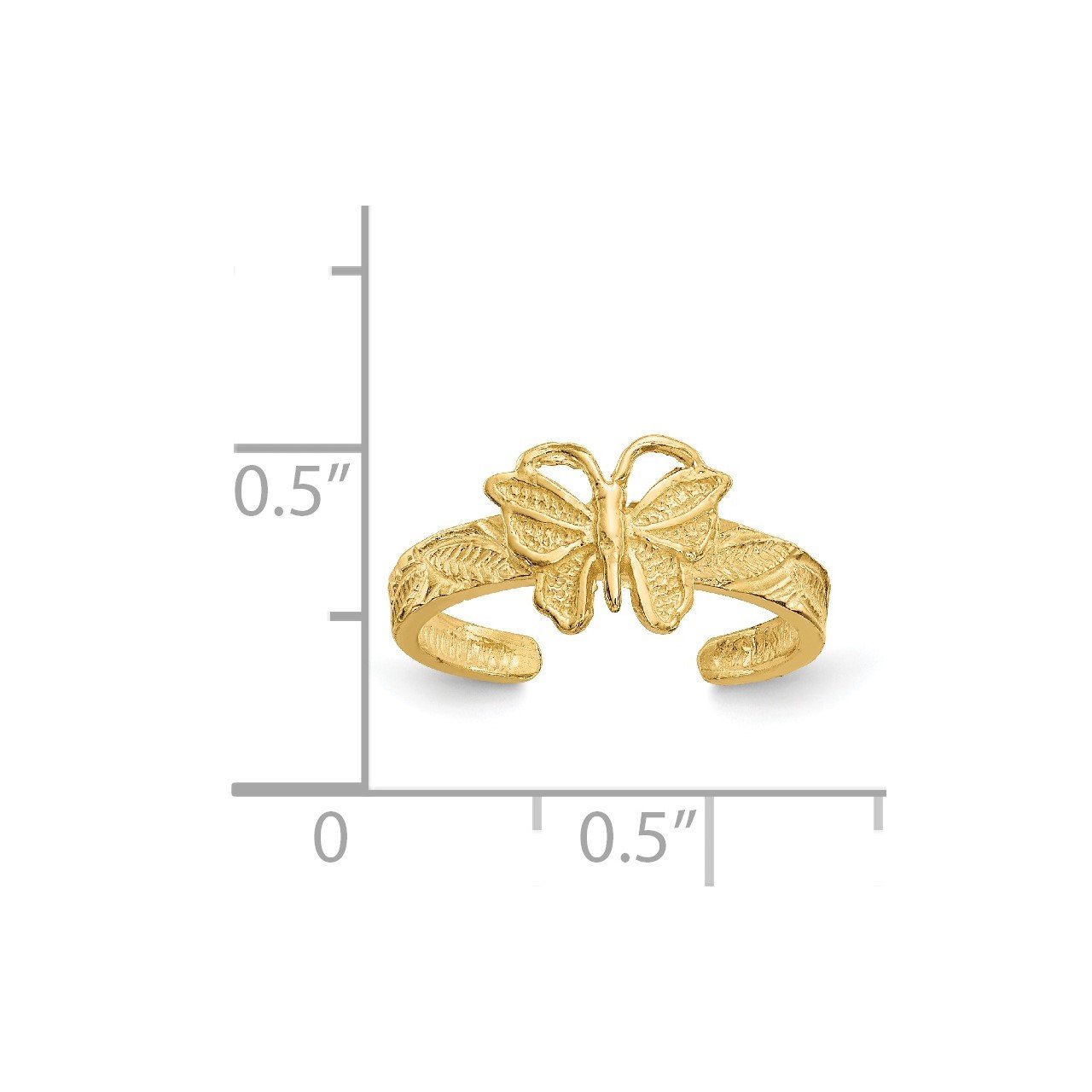 14K Butterfly Toe Ring-4