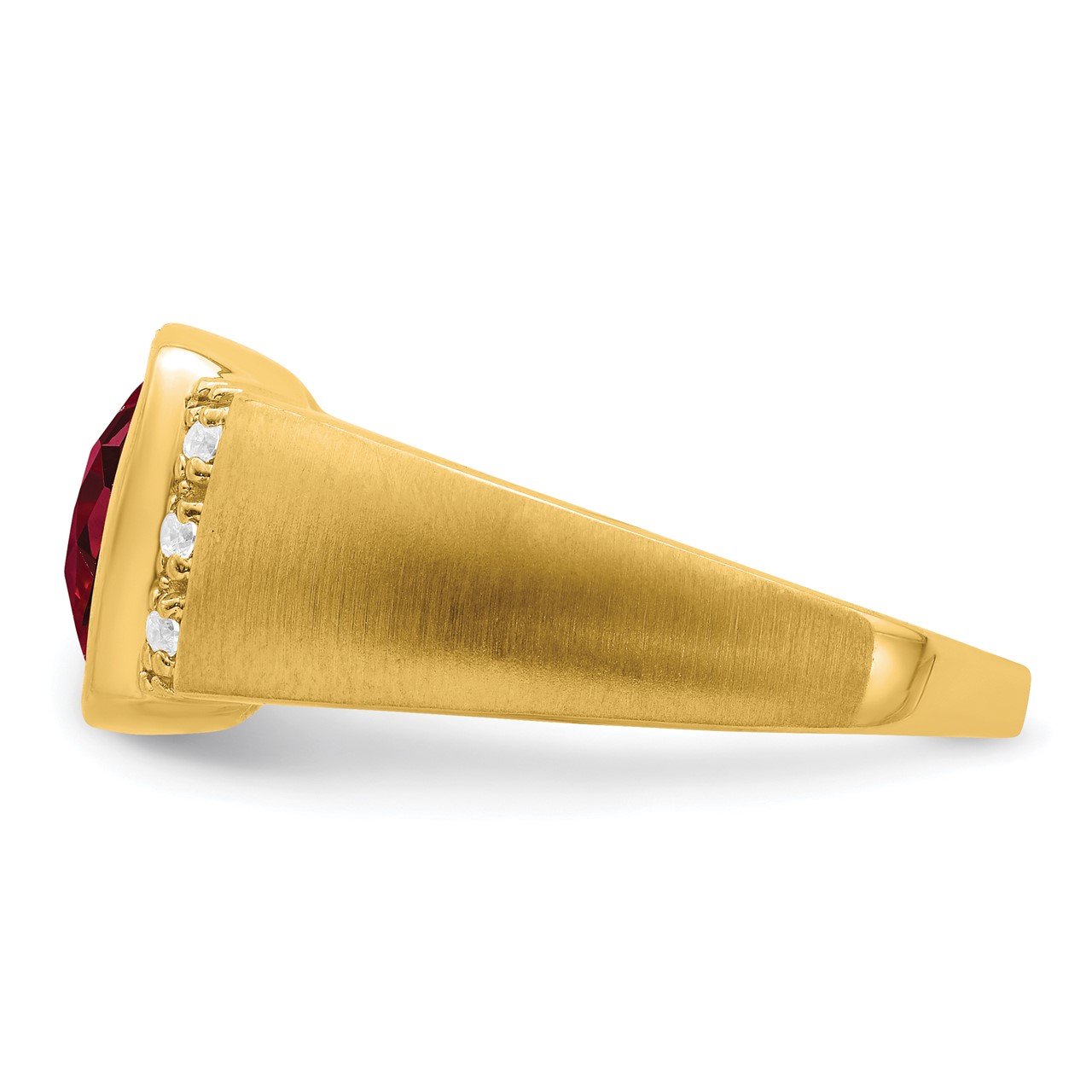 14k Created Ruby and Diamond Mens Ring-3