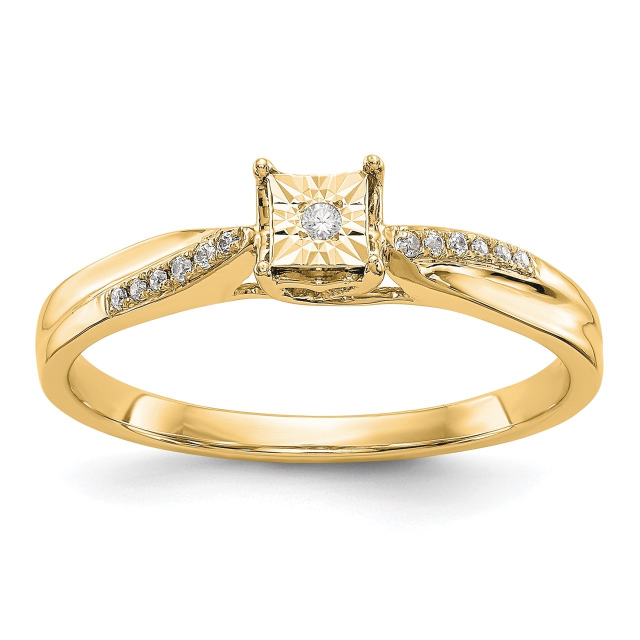 14K Yellow Gold Complete Diamond Engagement Ring