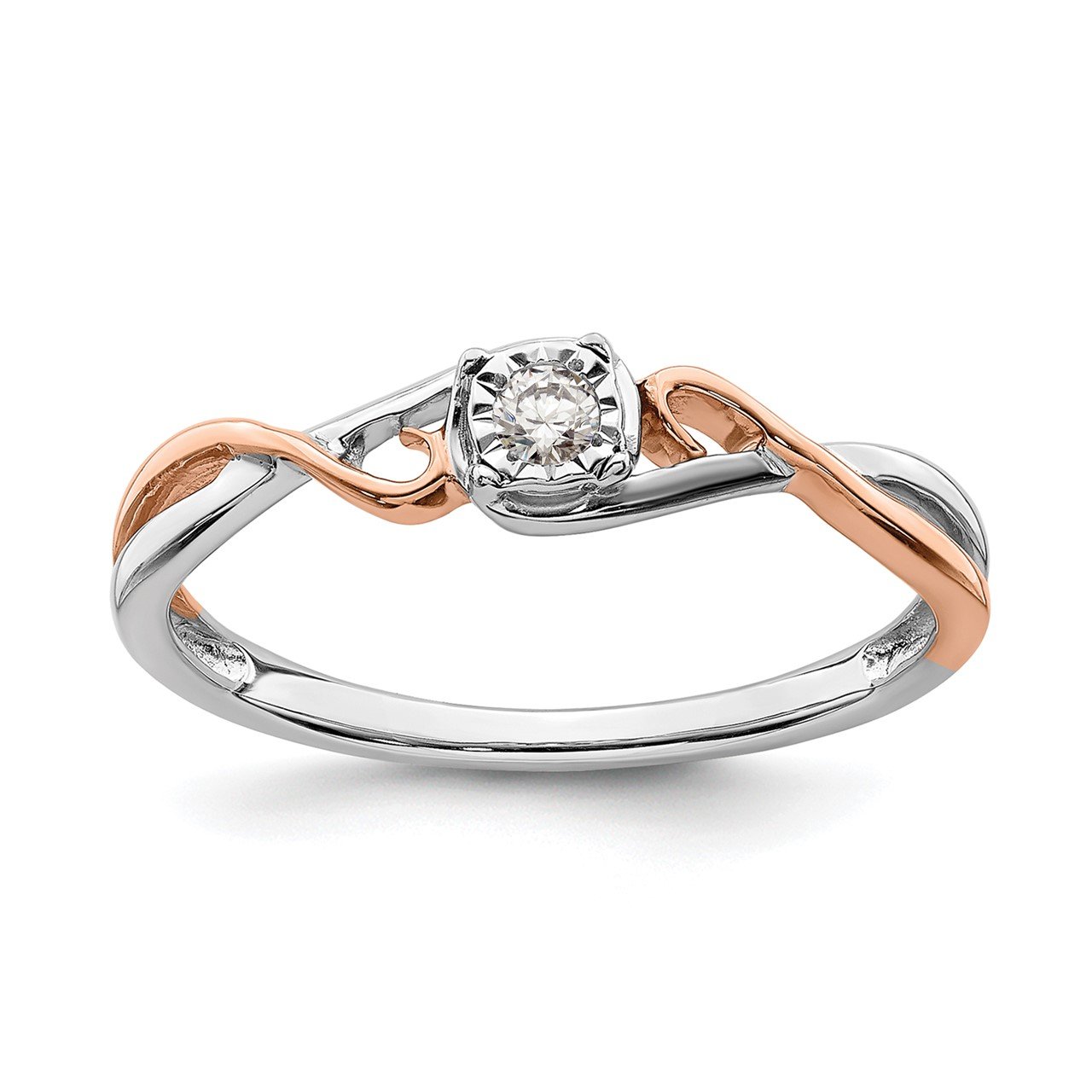 14k White and Rose Gold .05 ctw. Diamond Promise Ring