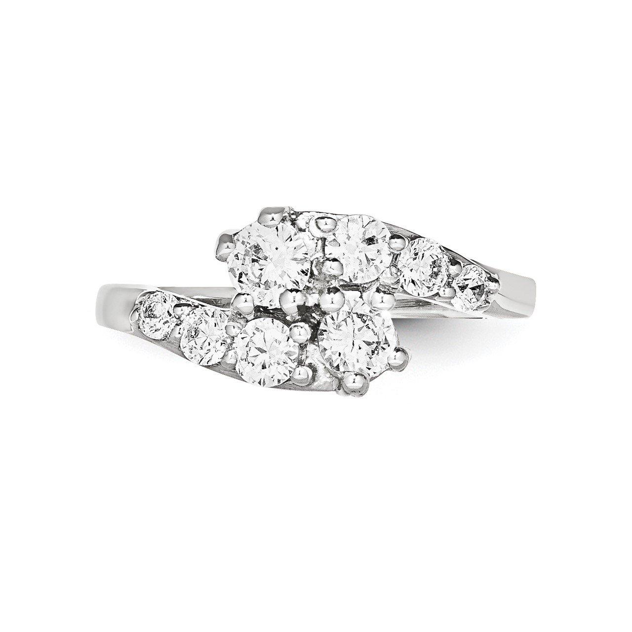 14KW AA Diamond 2-stone Ring Semi-Mount - 2.8 mm center stones-4