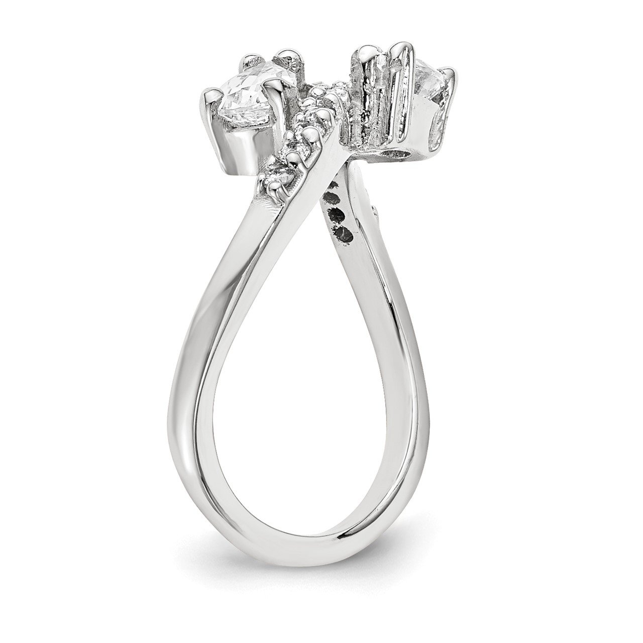 14KW VS Diamond 2-stone Ring Semi-Mount - 6x4 mm center stones-5