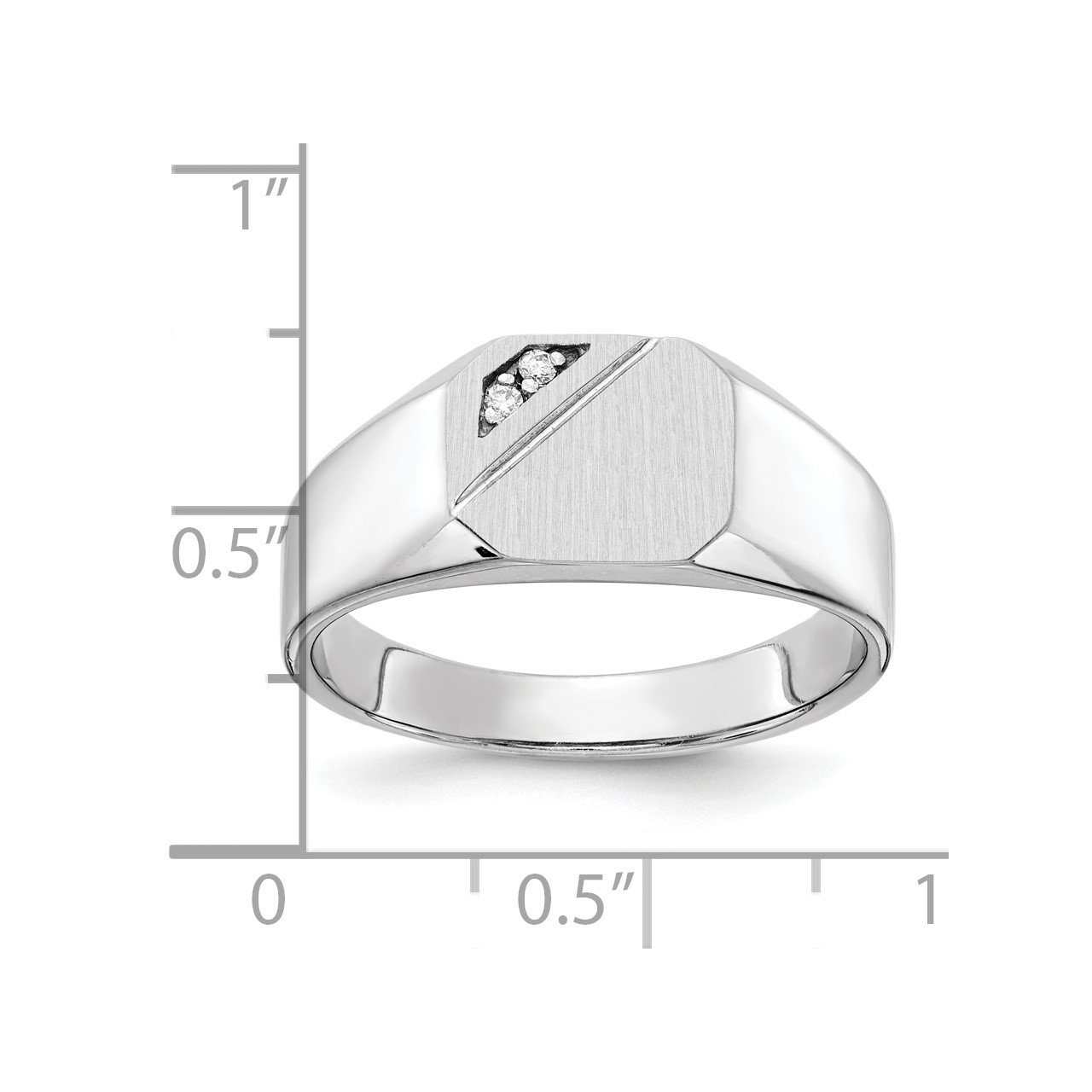 14k 9.0x10.0mm Open Back AA Diamond Signet Ring-1