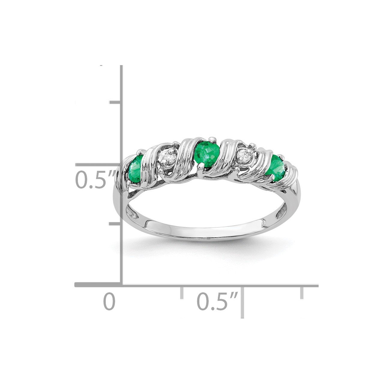 14k White Gold 2.75mm Emerald AA Diamond ring-1