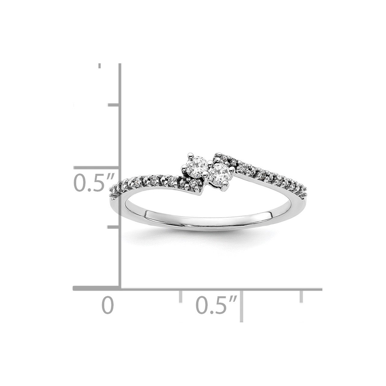 14k White Polish Complete Diamond Promise Ring-3