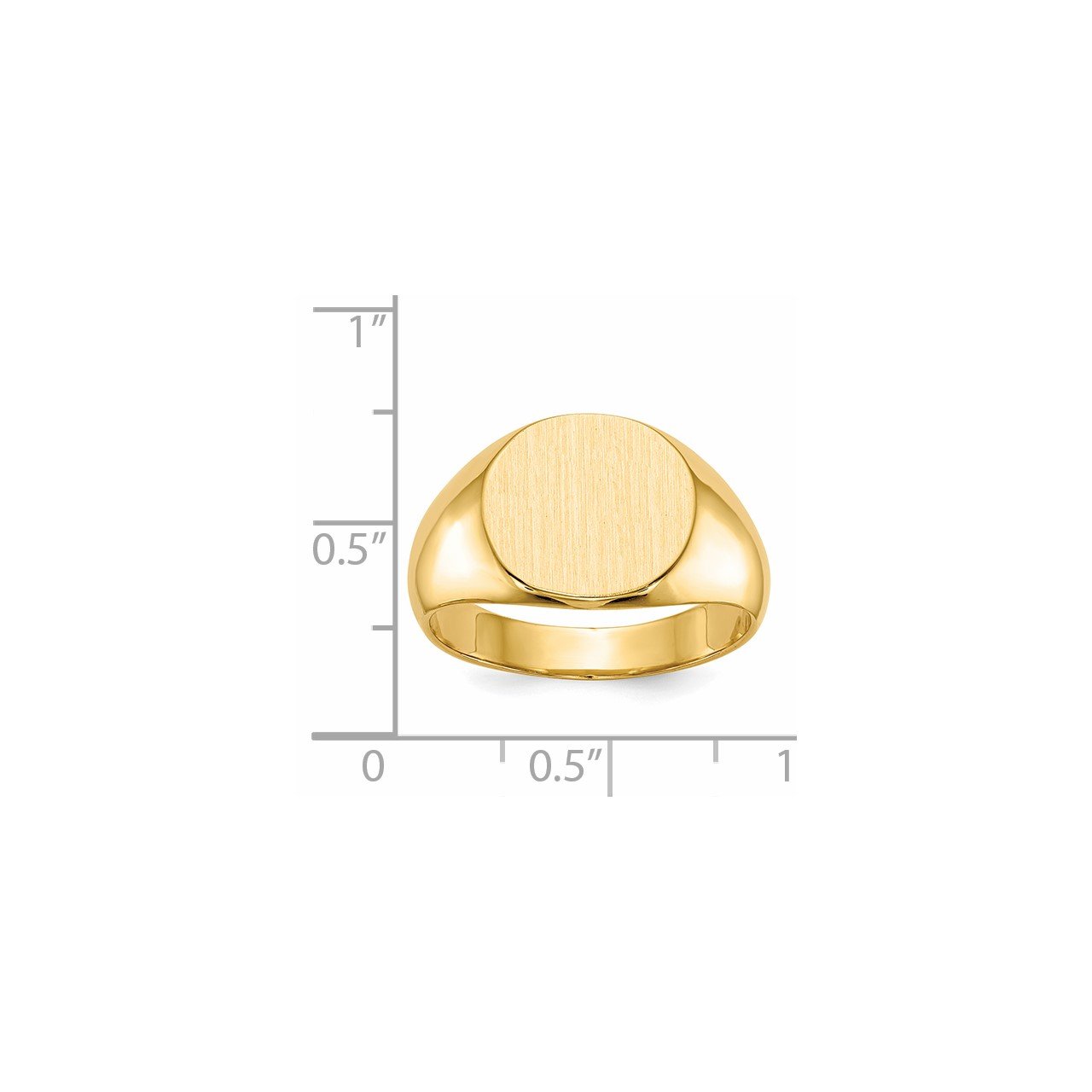 14k 12.5x13.5mm Closed Back Mens Signet Ring-4