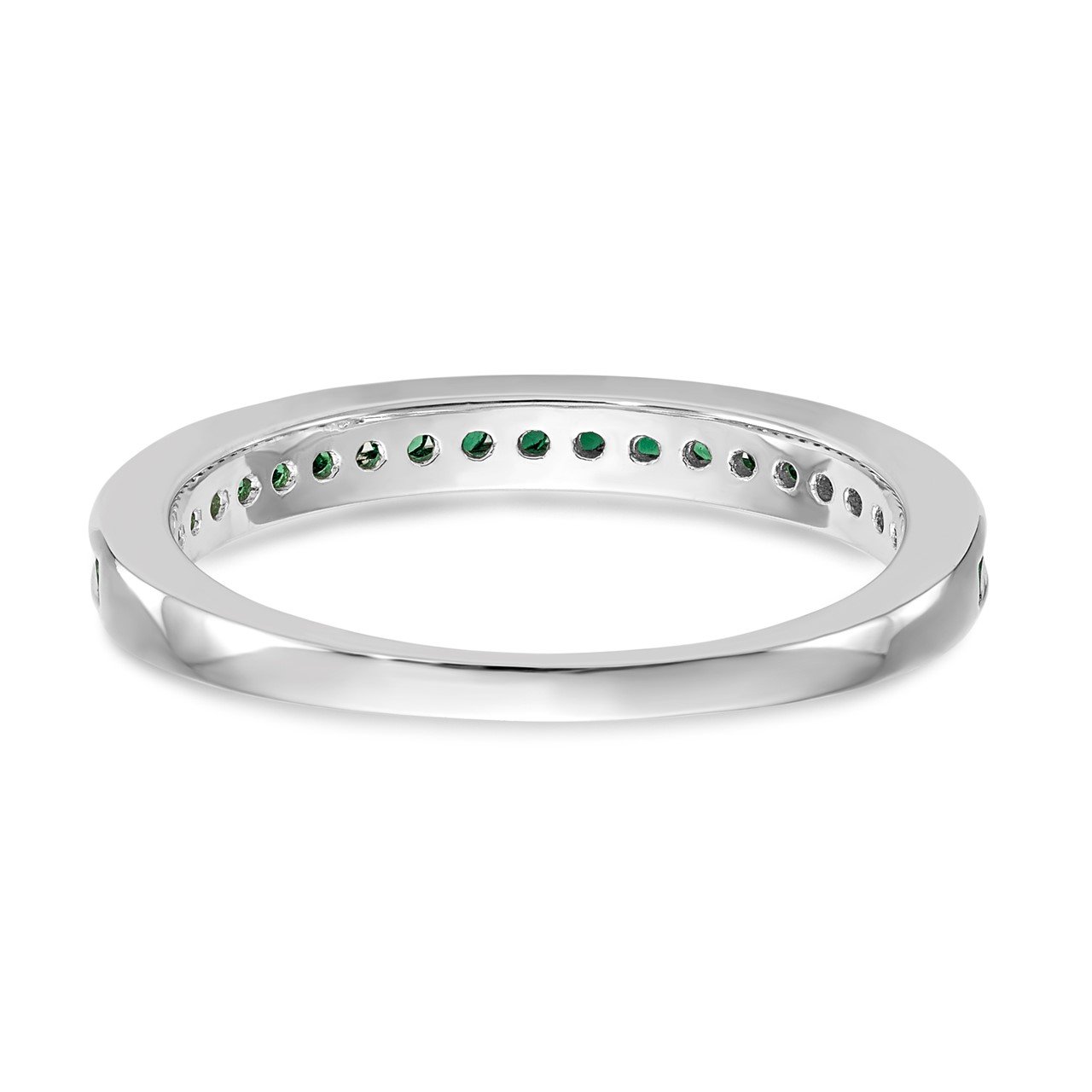 14k White Gold Emerald Band-4