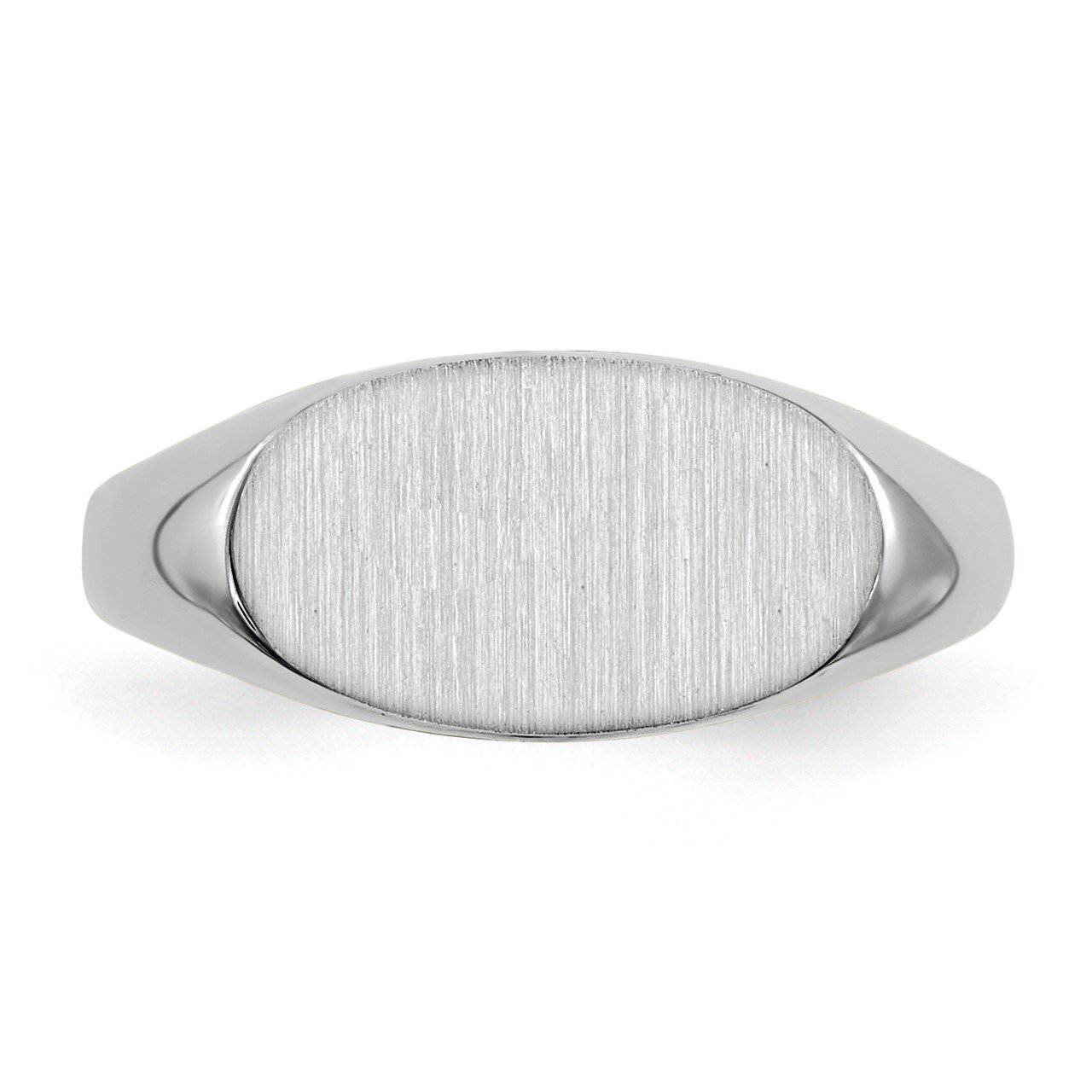 14k White Gold 6.5x12.0mm Closed Back Signet Ring-3