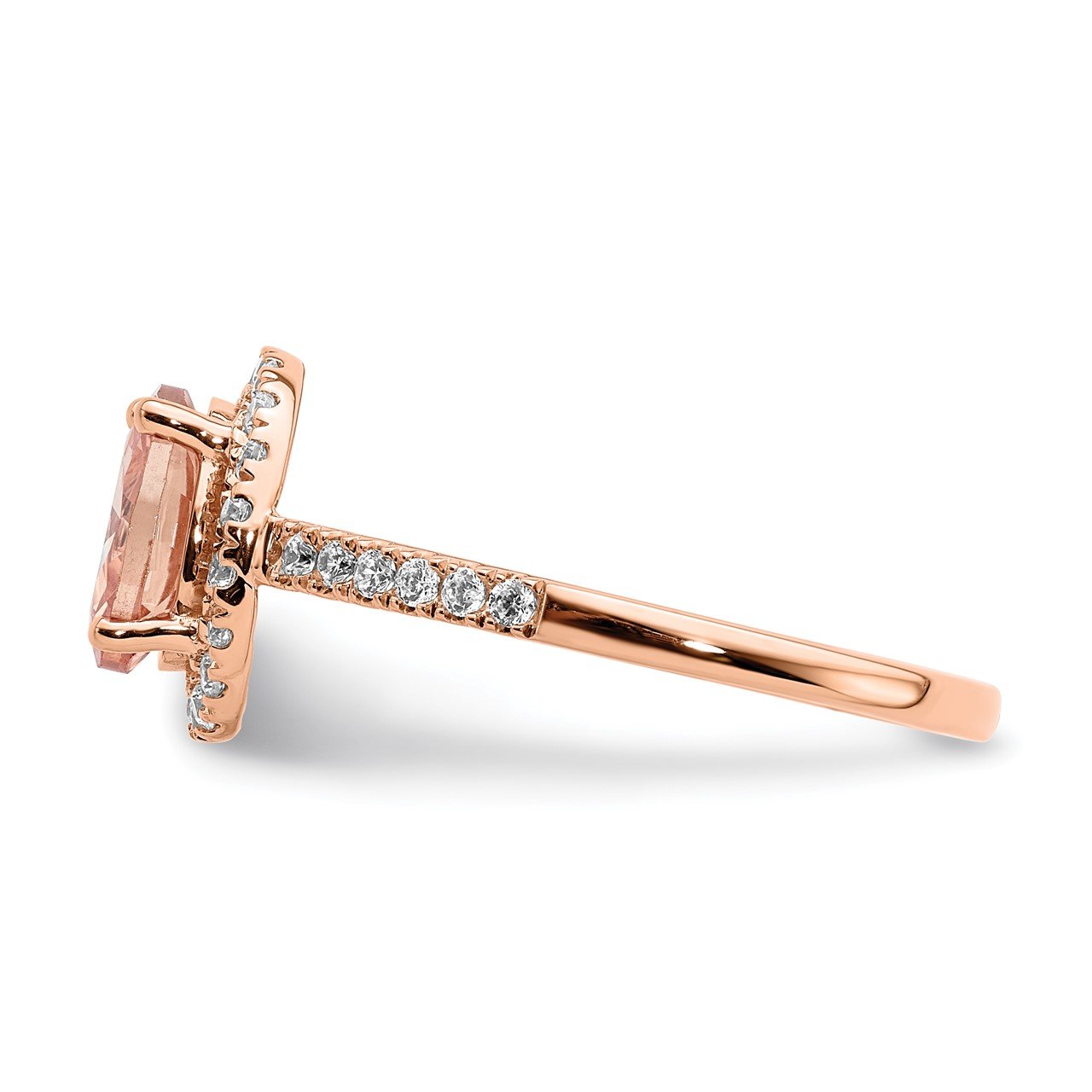 14k Rose Gold Morganite and Diamond Eng Ring-2