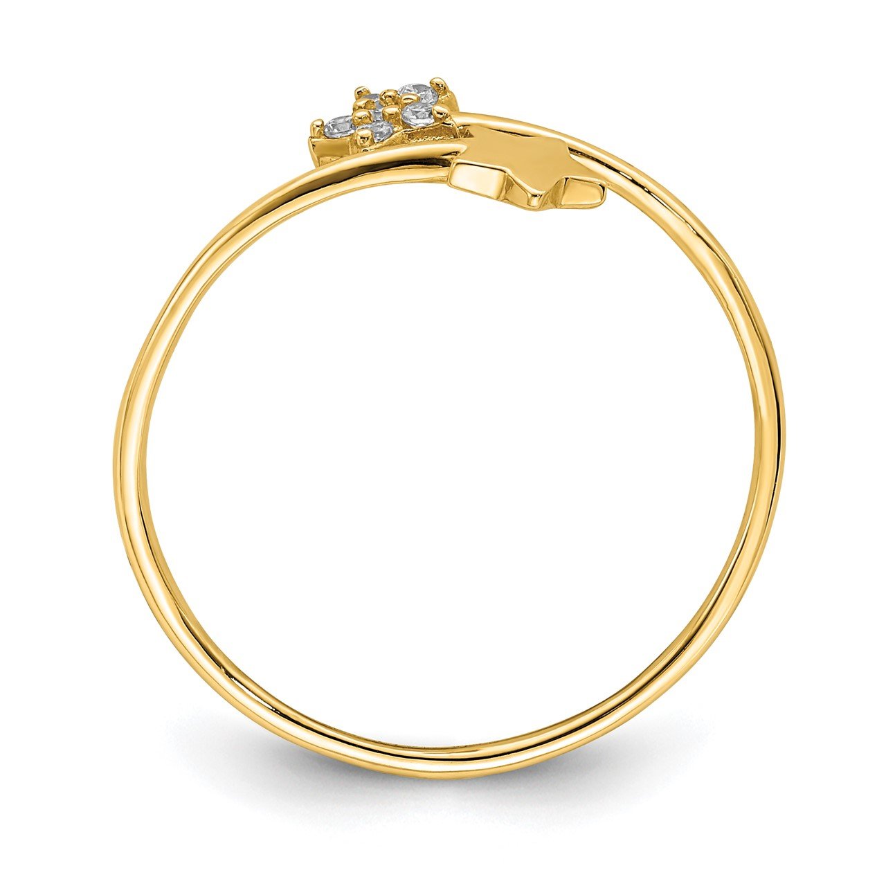 14K Yellow Gold CZ Star Ring-1