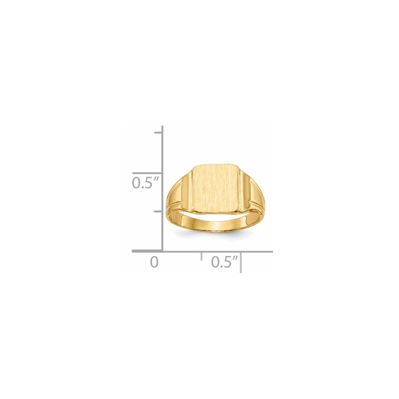 14k 7.5x9mm Closed Back Signet Ring-4