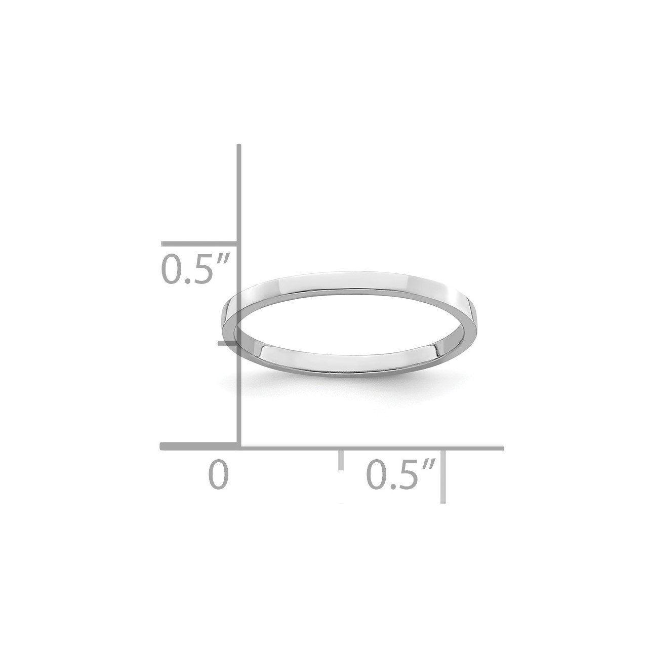 14k White Gold Polished Baby Ring-2