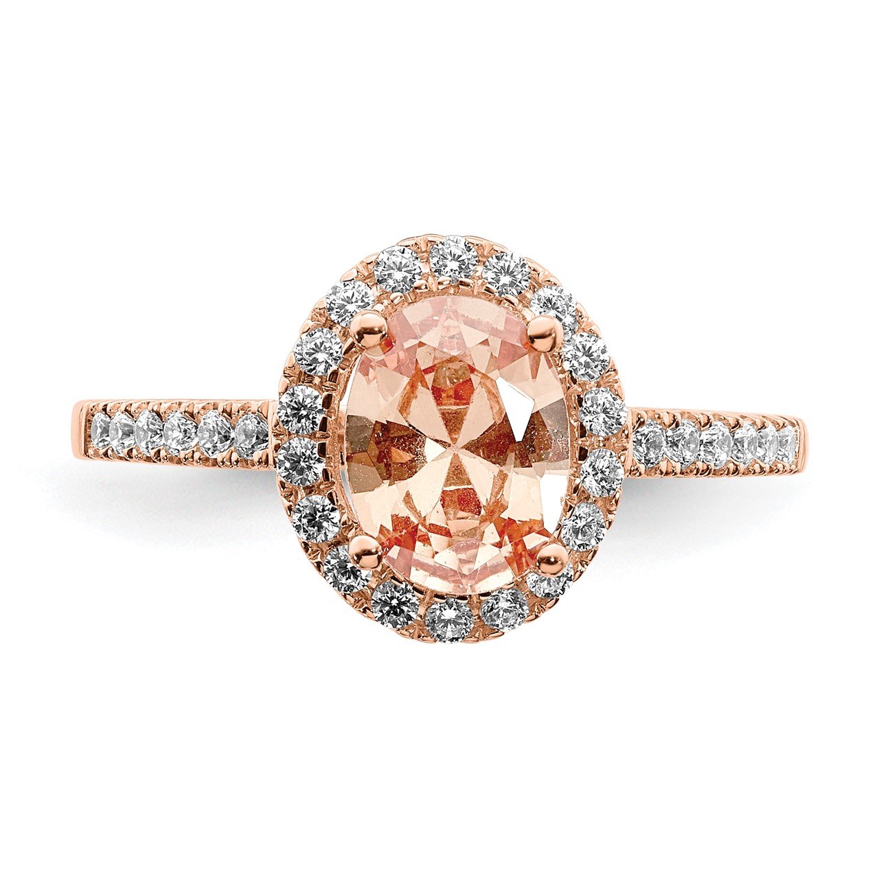 14k Rose Gold Morganite and Diamond Eng Ring-3