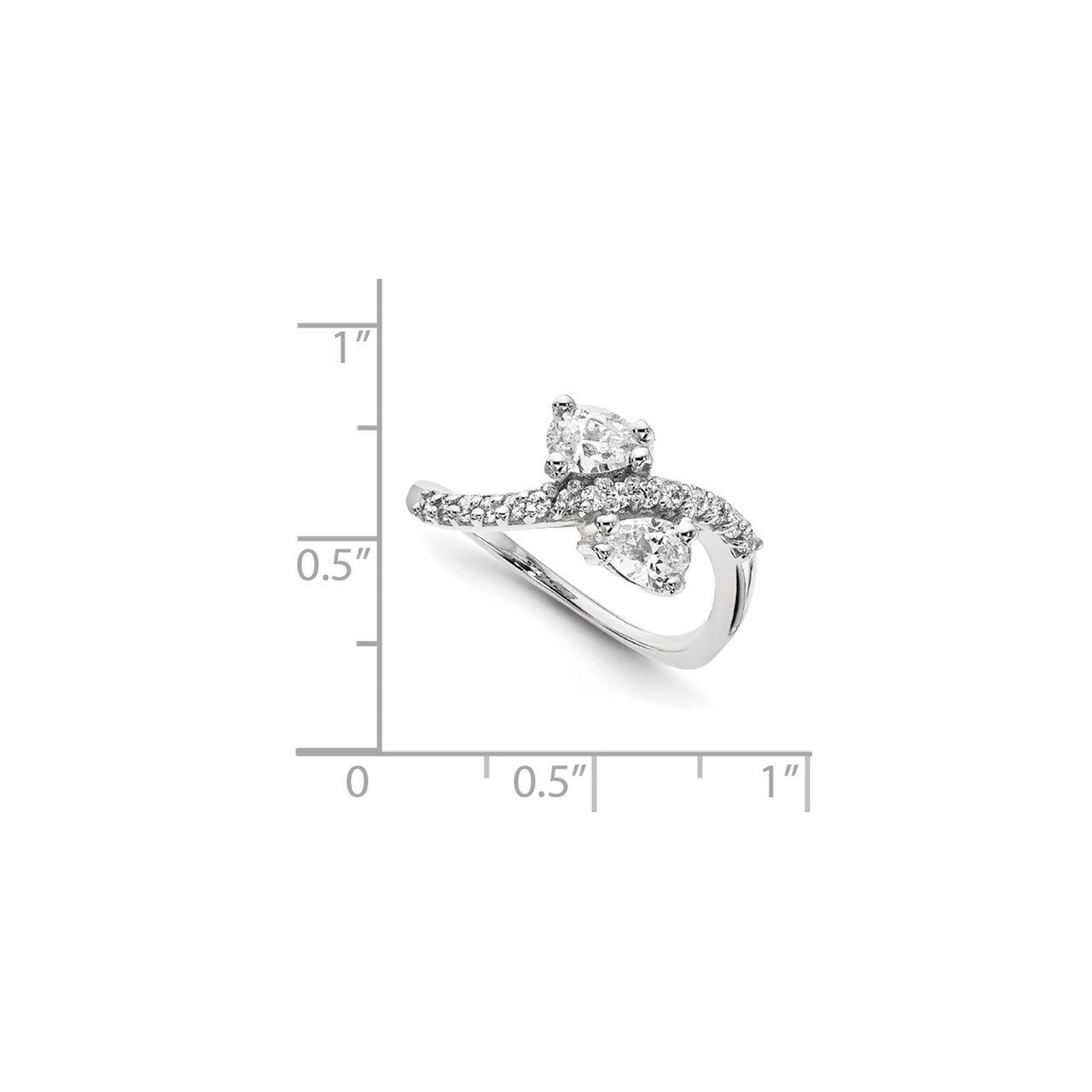 14KW AAA Diamond 2-stone Ring Semi-Mount - 5x3 mm center stones-6