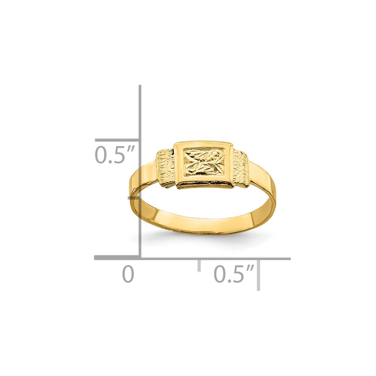 14K Rectangle Baby Ring-2