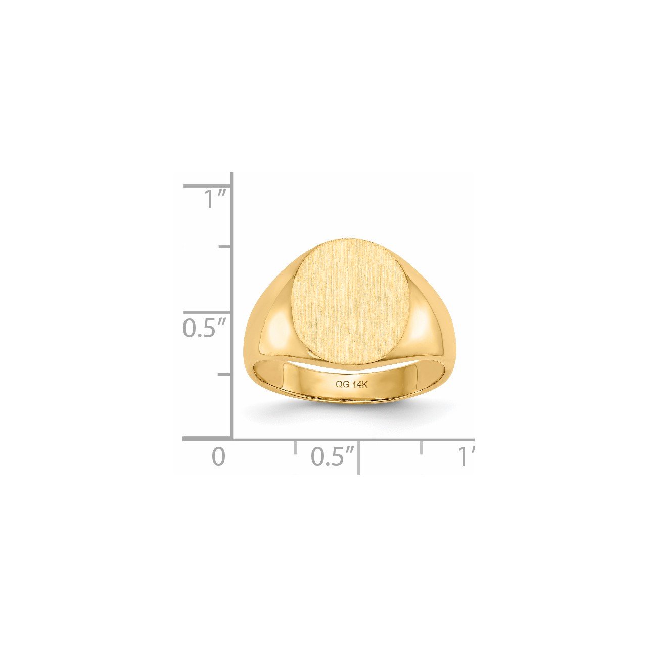 14k 14.0x13.0mm Closed Back Men's Signet Ring-4