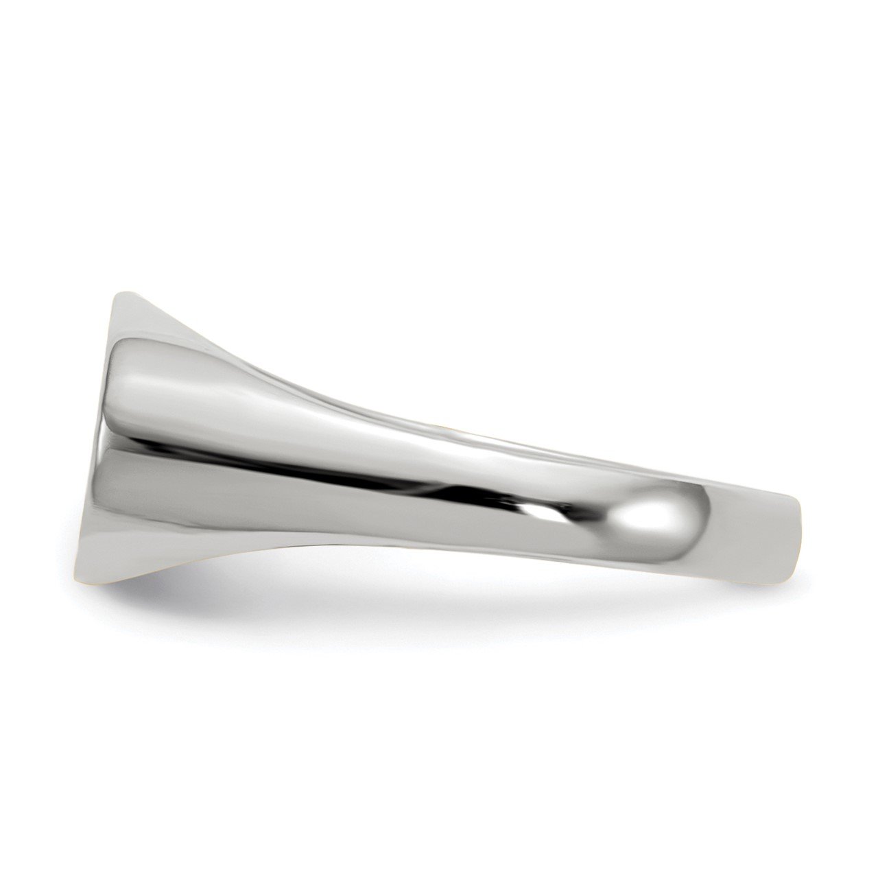 14k White Gold 6.5x12.0mm Closed Back Signet Ring-2