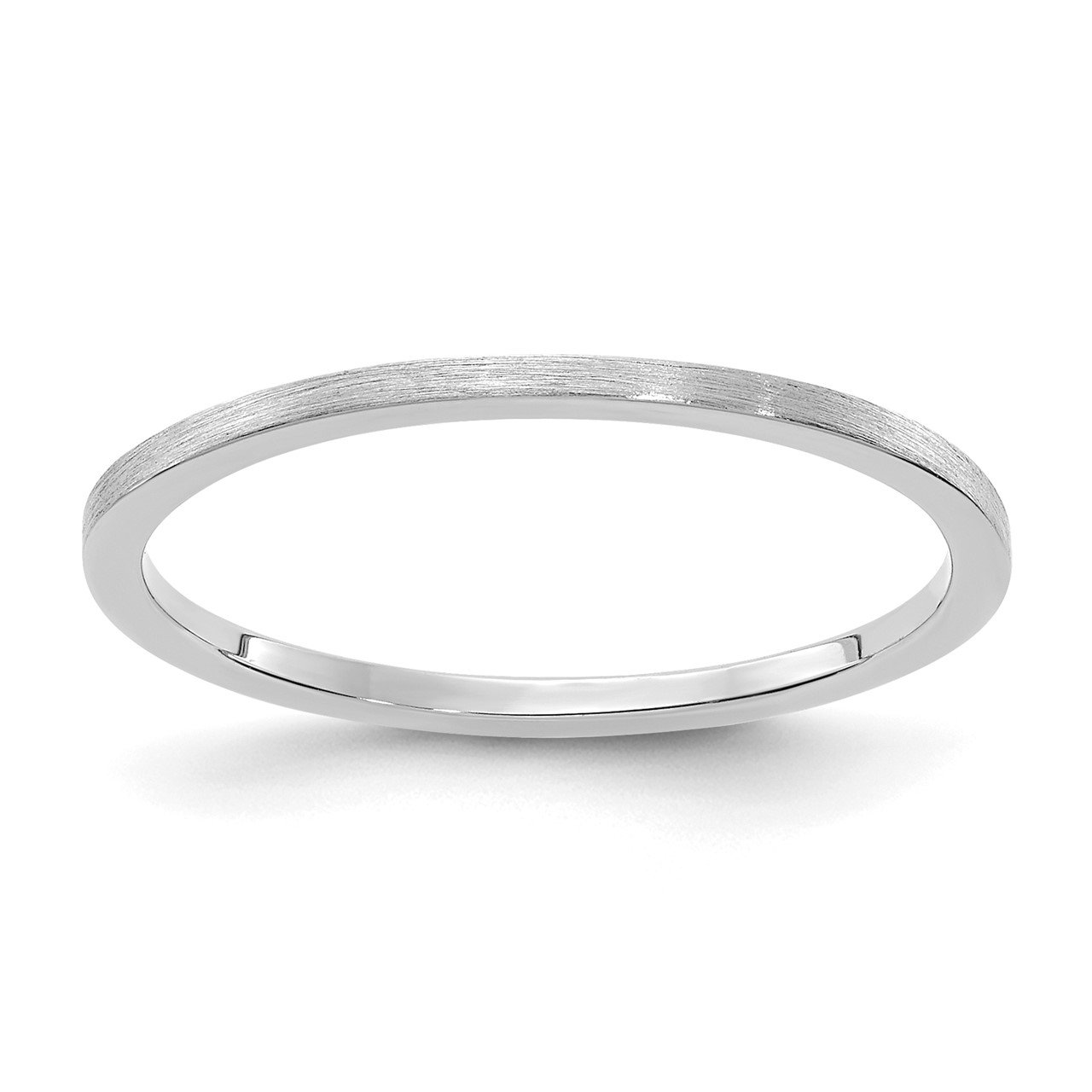 14K White Gold 1.2mm Flat Satin Stackable Band