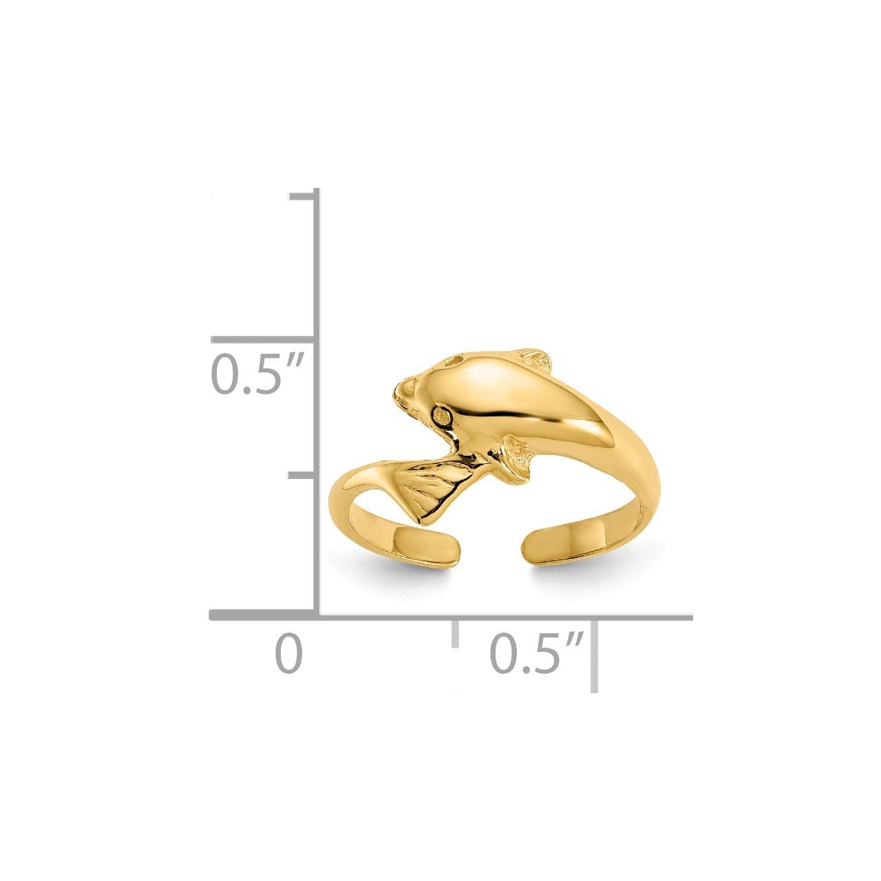 14k Dolphin Toe Ring-2