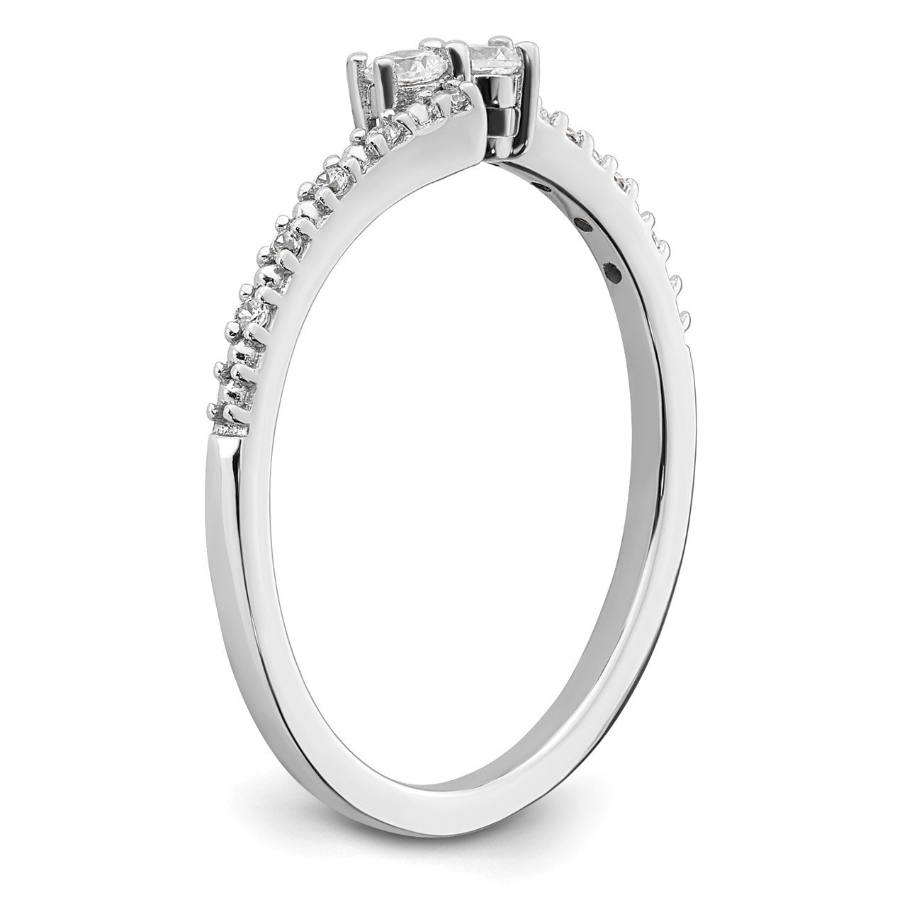 14k White Polish Complete Diamond Promise Ring-6