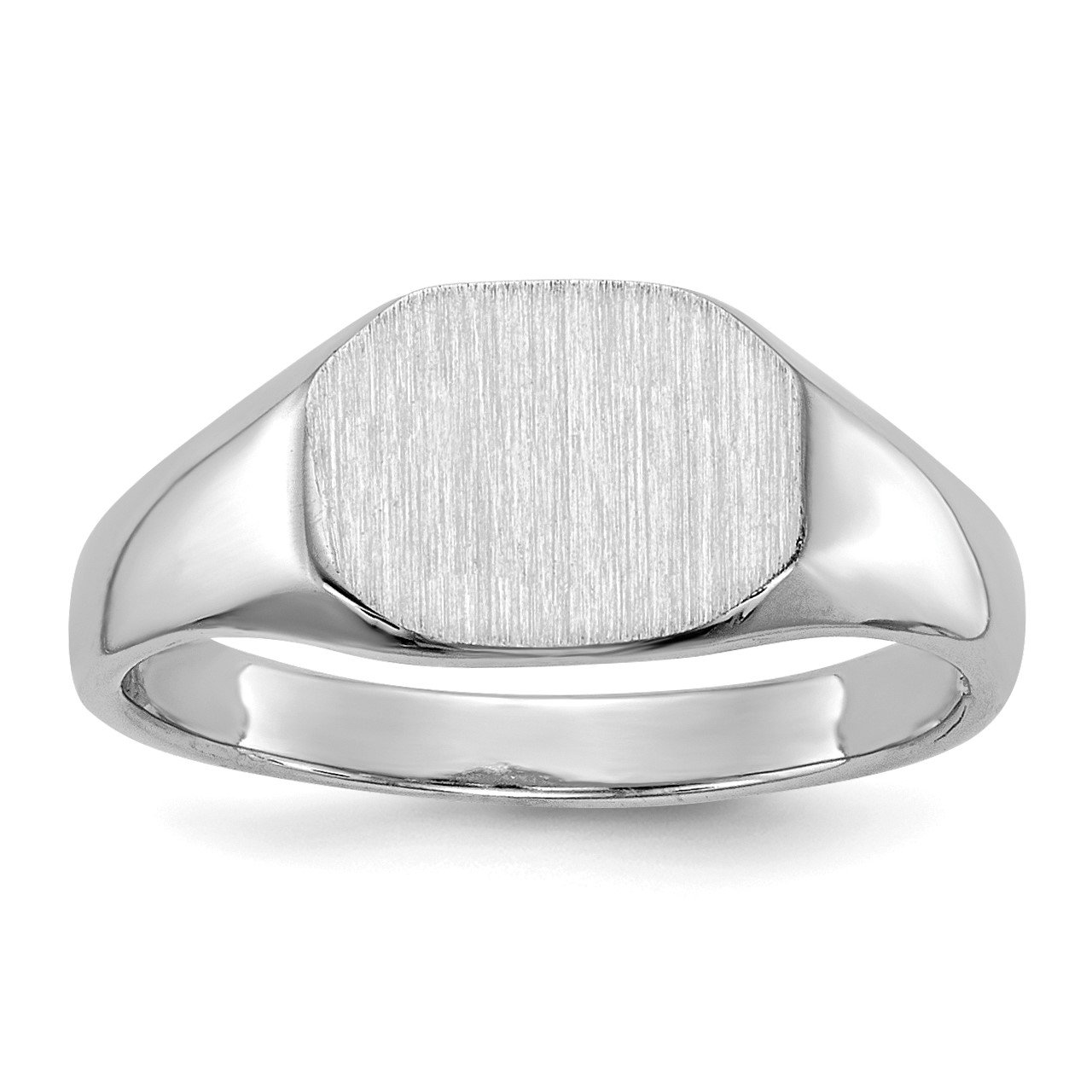 14k White Gold 8.0x6.5mm Open Back Child's Signet Ring