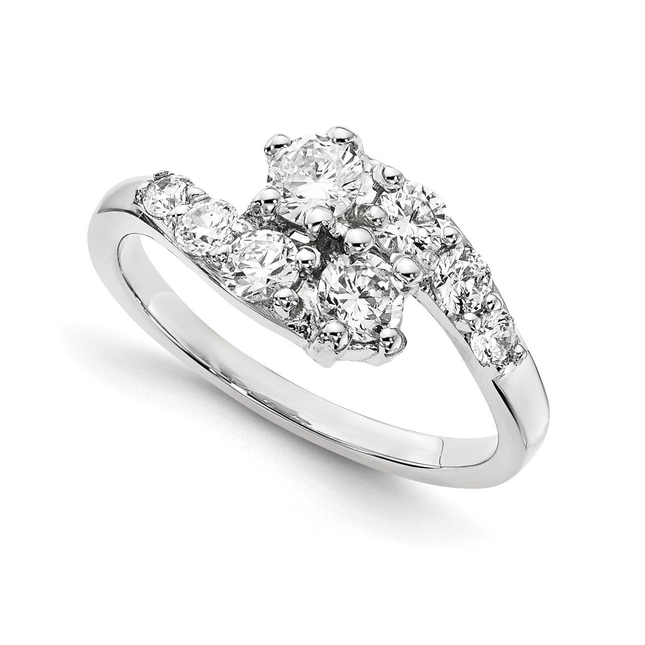 14KW AA Diamond 2-stone Ring Semi-Mount - 3.1 mm center stones