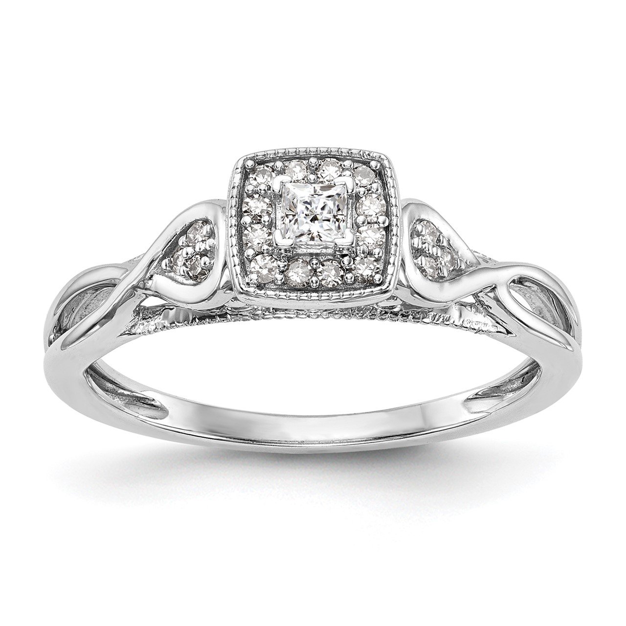 14K White Gold Complete Diamond Promise/Engagement Ring