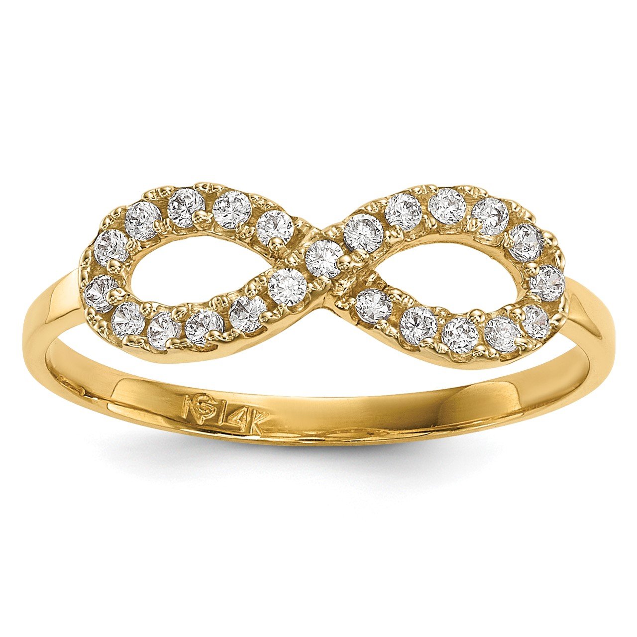 14k CZ Infinity Symbol Ring