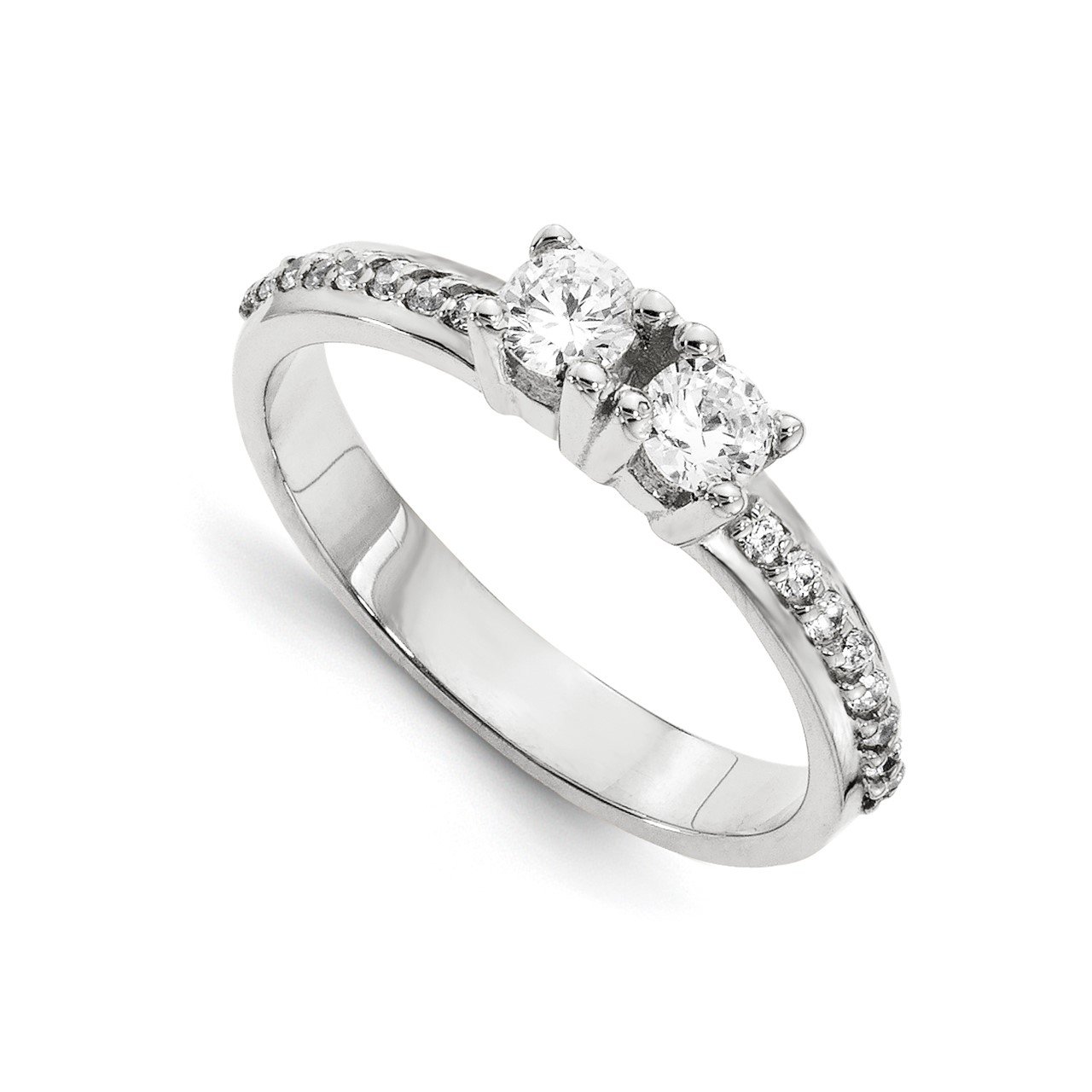 14KW AAA Diamond 2-stone Ring Semi-Mount - 4.8 mm center stones