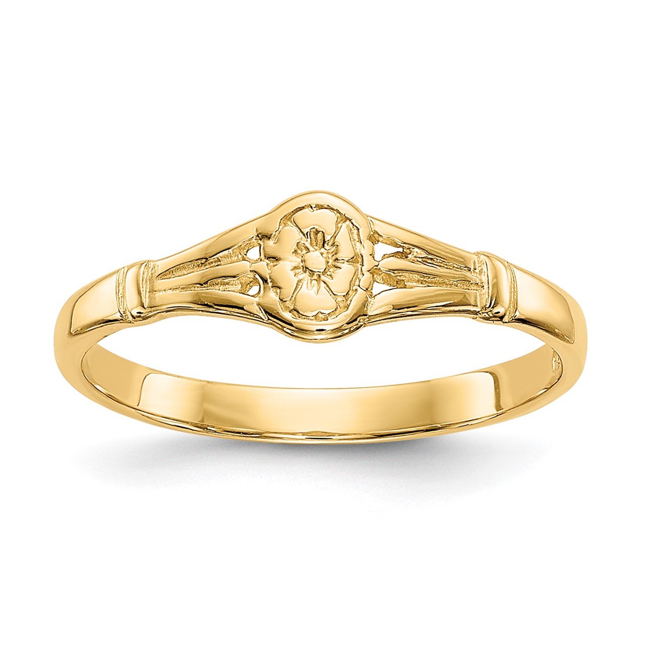 14K Gold Polished Oval Baby Ring The Gold Store