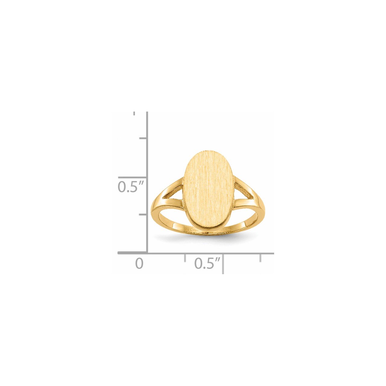 14k 14.5x8.5mm Closed Back Signet Ring-4