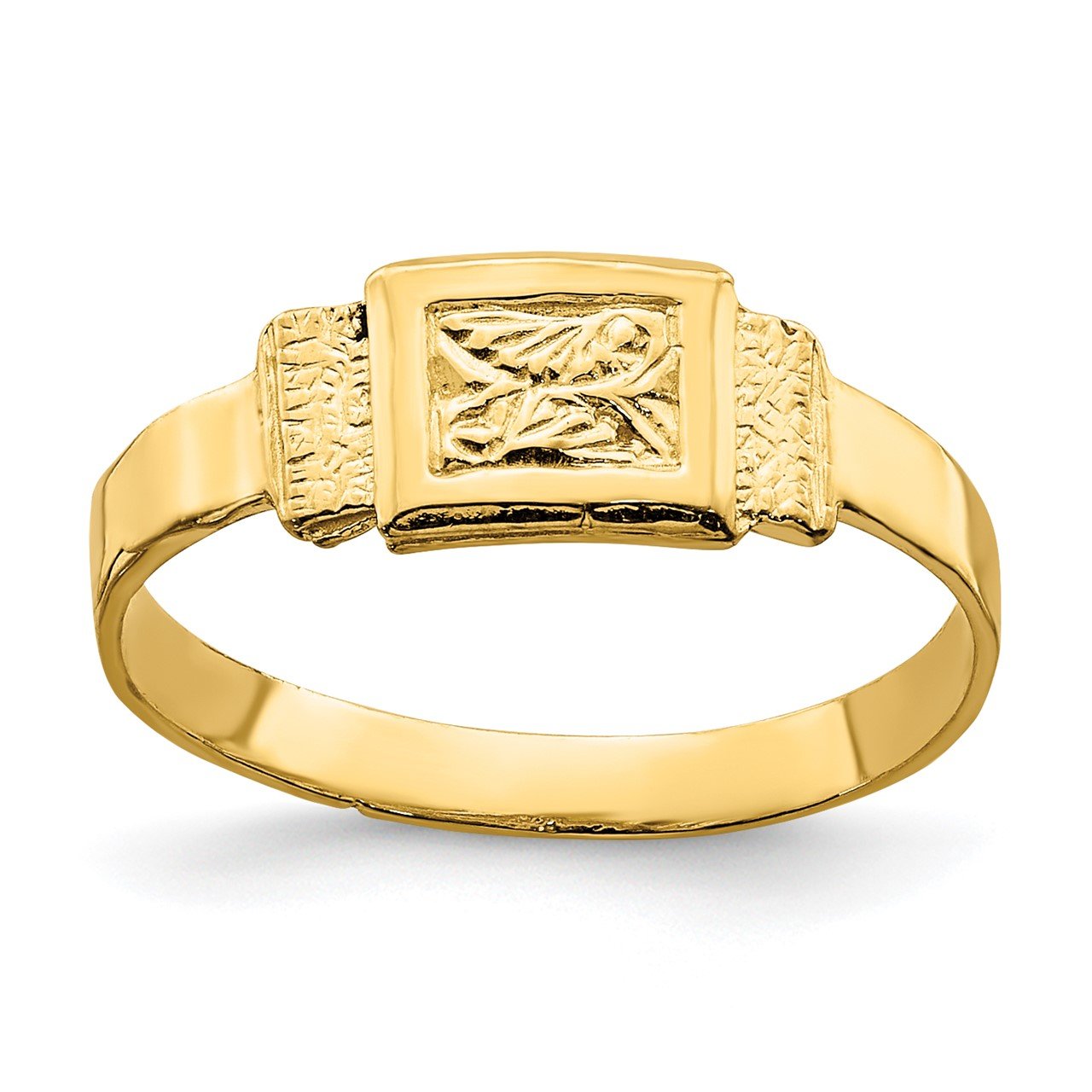 14K Rectangle Baby Ring