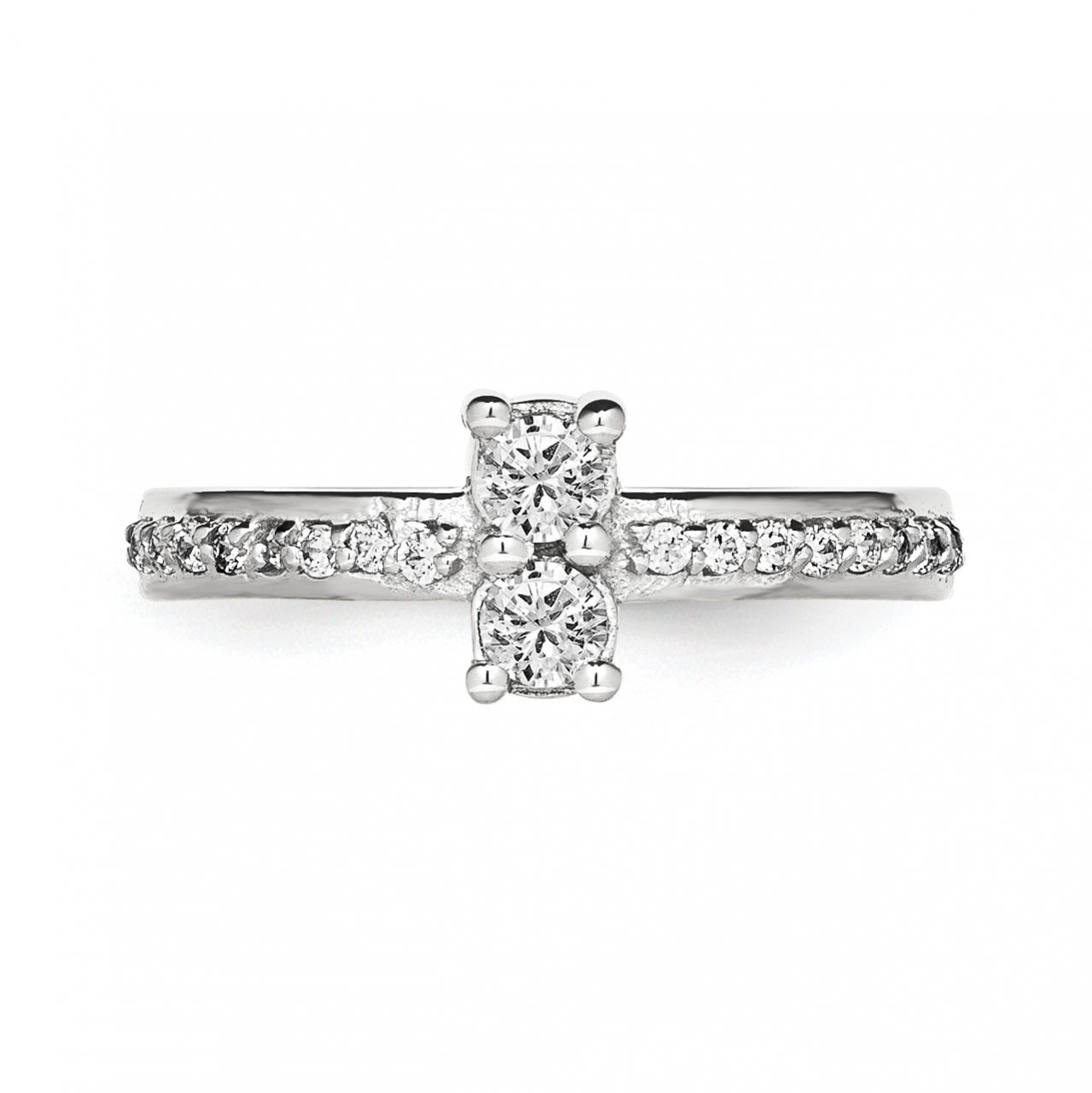 14KW AAA Diamond 2-stone Ring Semi-Mount - 4.2 mm center stones-4