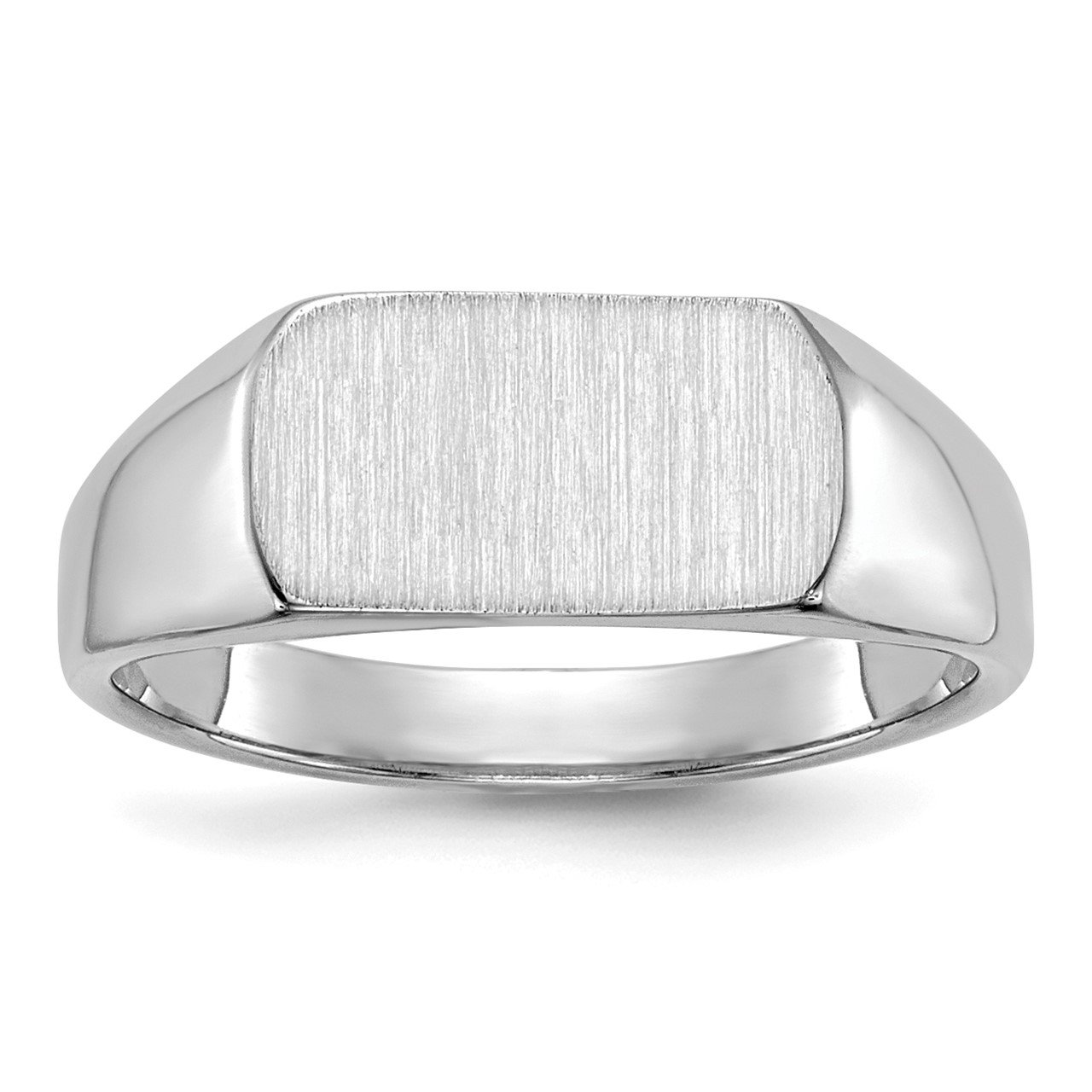 14k White Gold 10mmx6mm Open Back Signet Ring