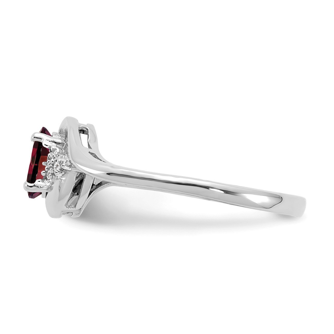 14k White Gold Garnet and Diamond Ring-3