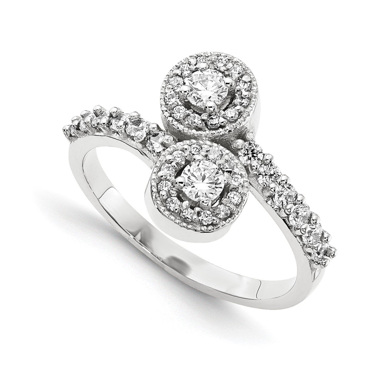 14KW VS Diamond 2-stone Ring Semi-Mount - 2.3 mm center stones